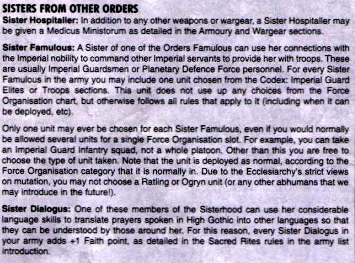 3rd Edition, Codex, Retro Review, Sisters Of Battle
