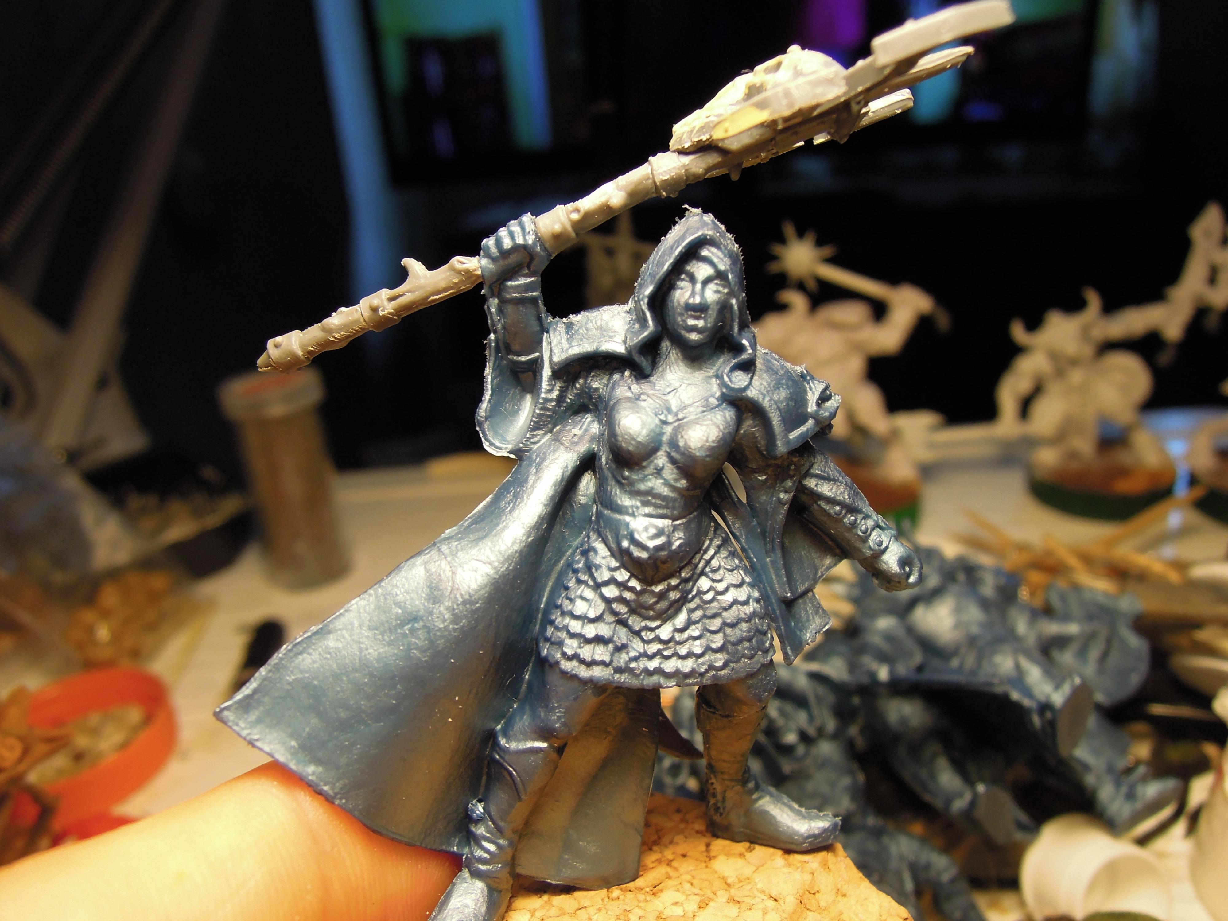 &#1041;&#1080;&#1090;&#1074;&#1099; Fantasy, Conversion, Fantasy Battles, Female, From Russia, Girl, Infantry, Necromancer, Sorceress, Staff, Technolog, Tehnolog, Woman, Work In Progress