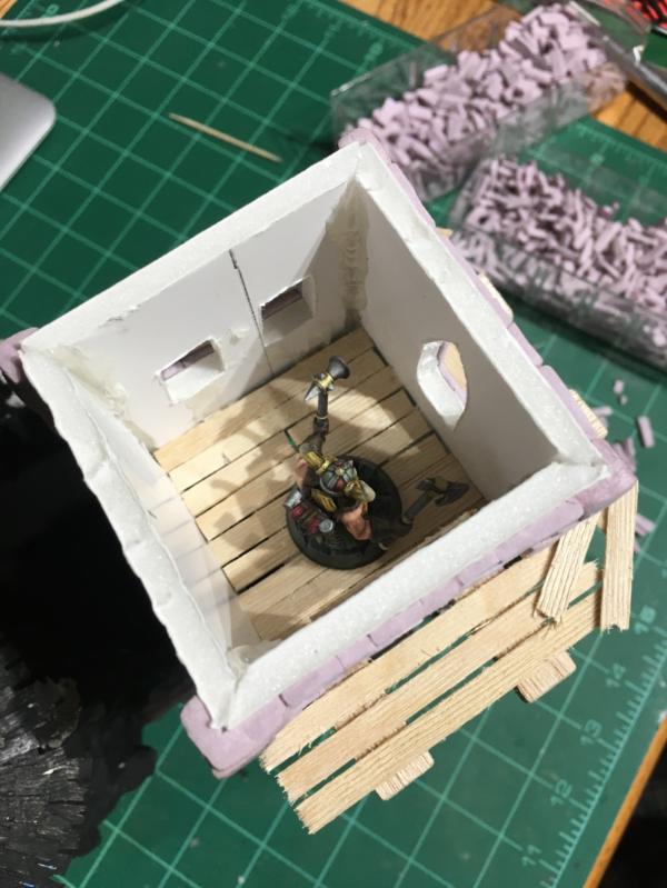 Testing out new materials. Currently building walls with actual mini bricks  and mortar! :D : r/TerrainBuilding