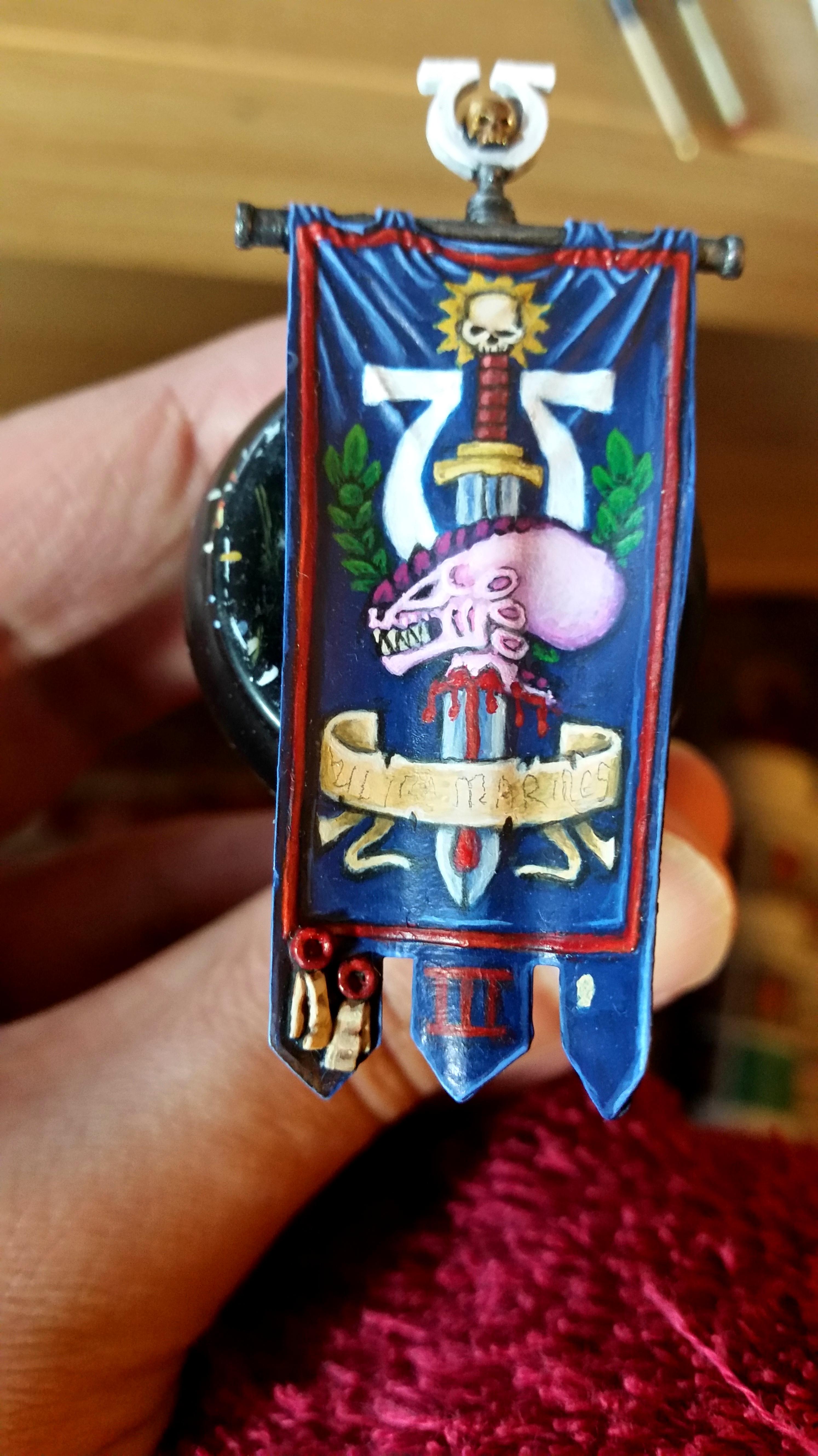 Ancient, Space Marines, Standard Bearer, Ultramarines