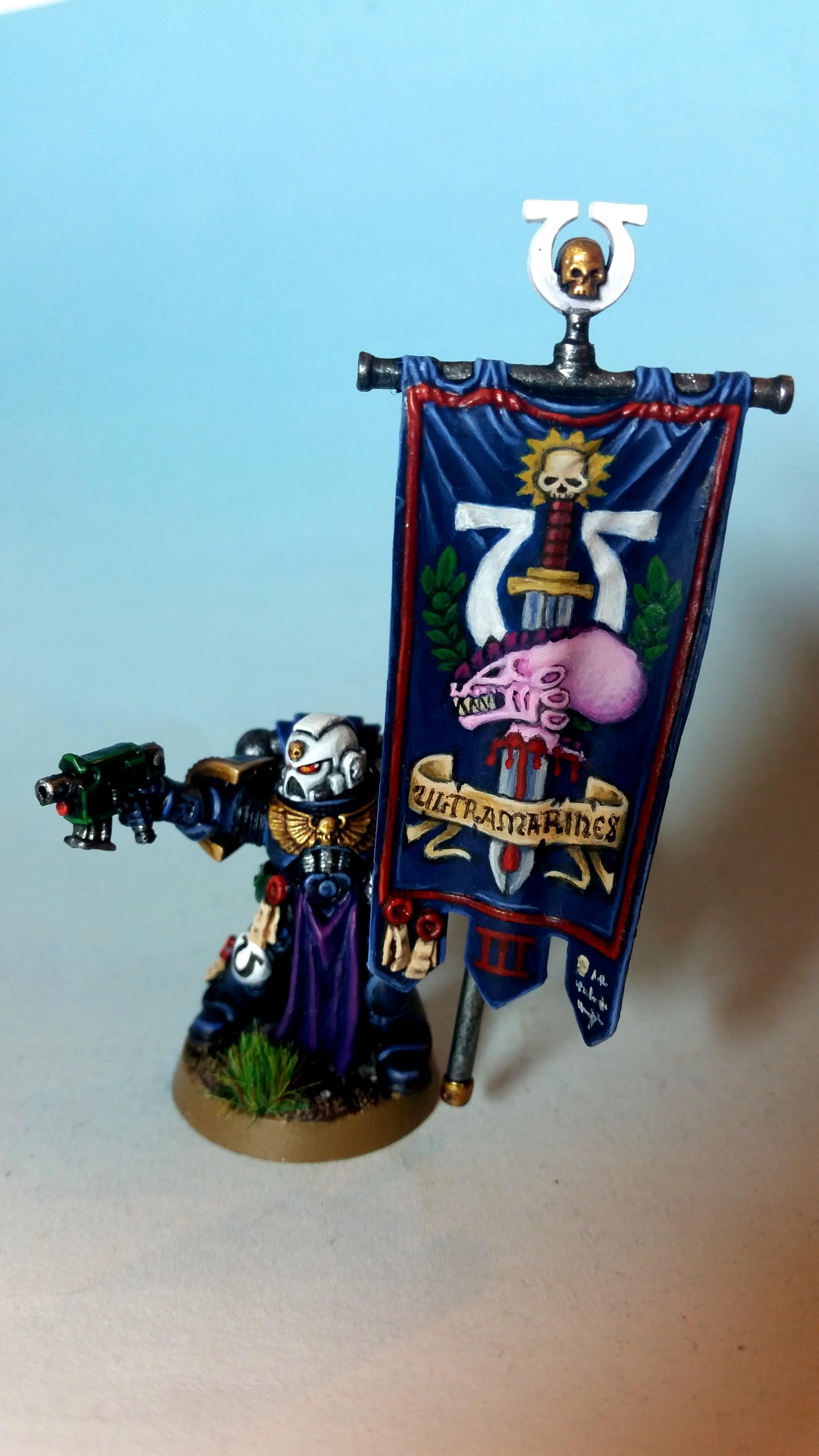 Ancient, Space Marines, Standard Bearer, Ultramarines