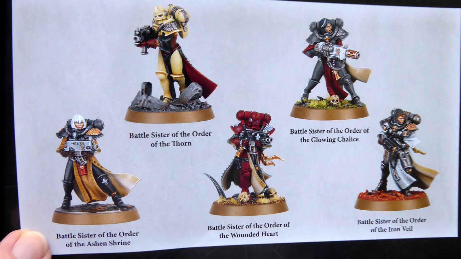 Adepta Sororitas, Colour Schemes, Warhammer 40,000