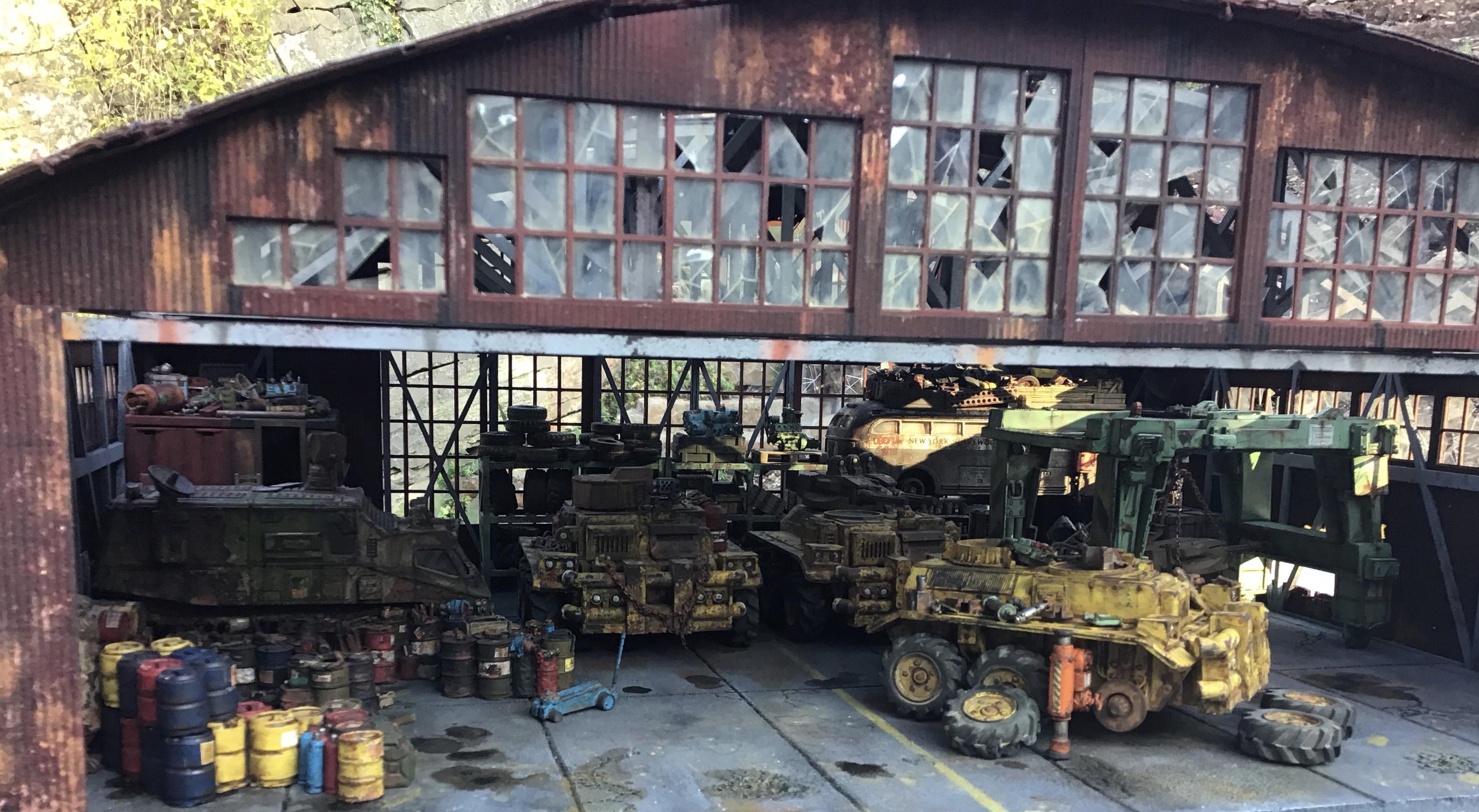 Barrels, Diorama, Vehicle, Workshop
