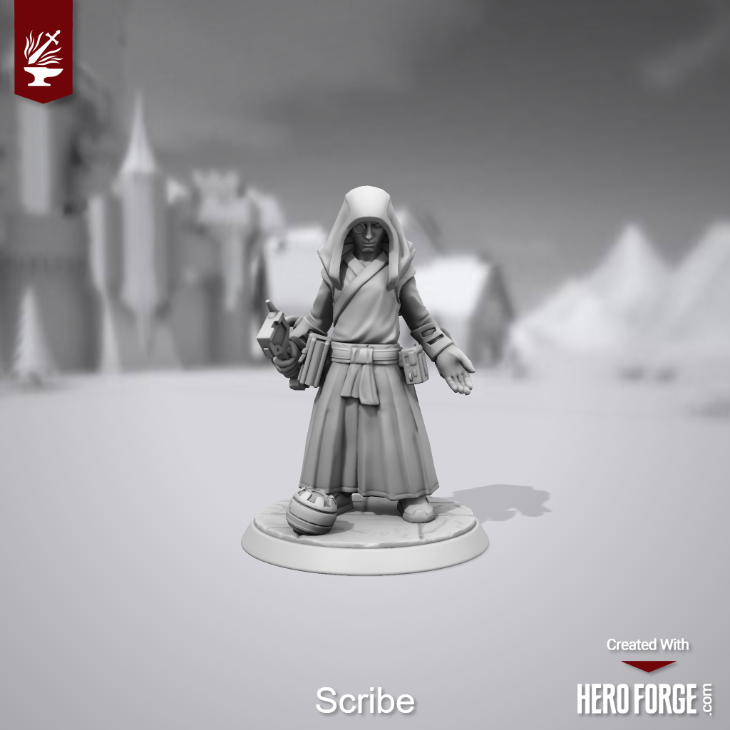3d Print, Adeptus Arbites, Civilian, Heroforge, Scribe, Stl