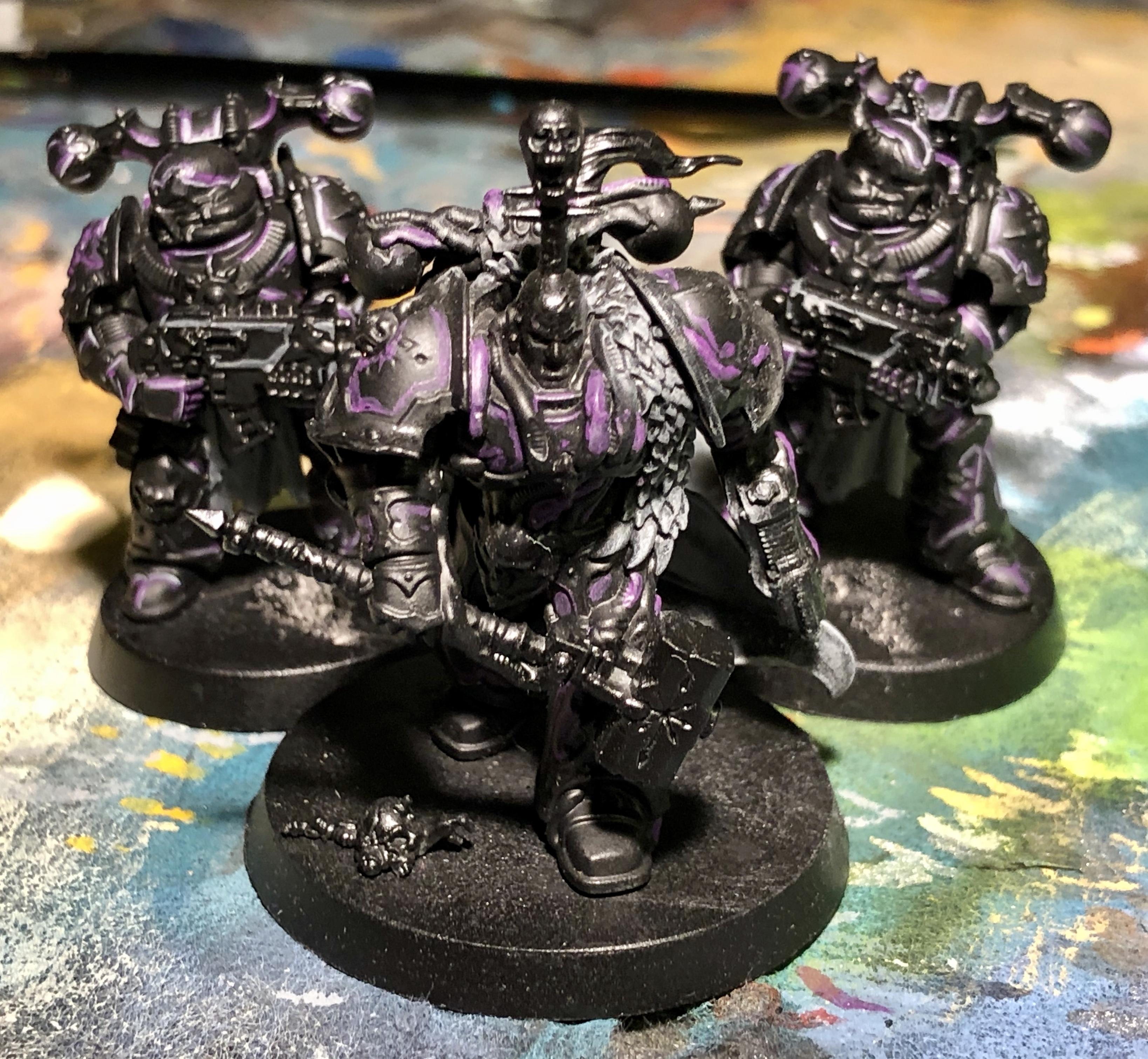 Baddies, Black Legion, Blackstone Fortress, Chaos Space Marines, Obsidius Mallex, Purple Legion, Warhammer 40,000, Warhammer Quest, Work In Progress