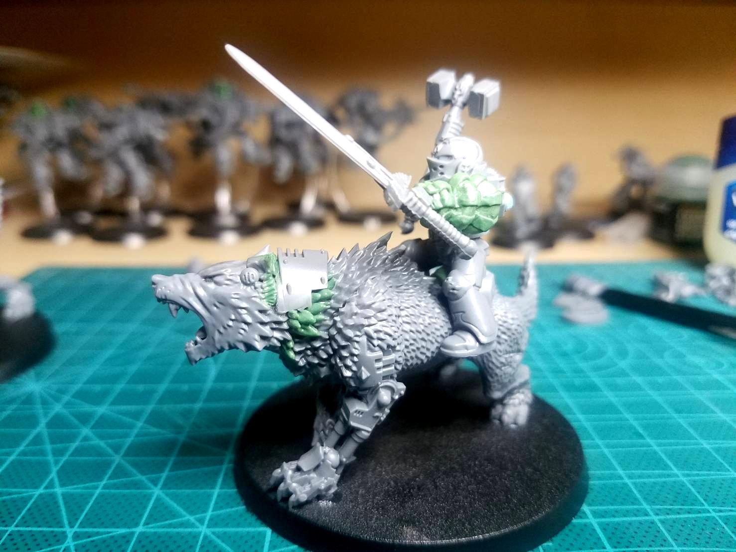 Space Marines, Space Wolves, Thunder Wolves, Wolf Lord, Work In Progress