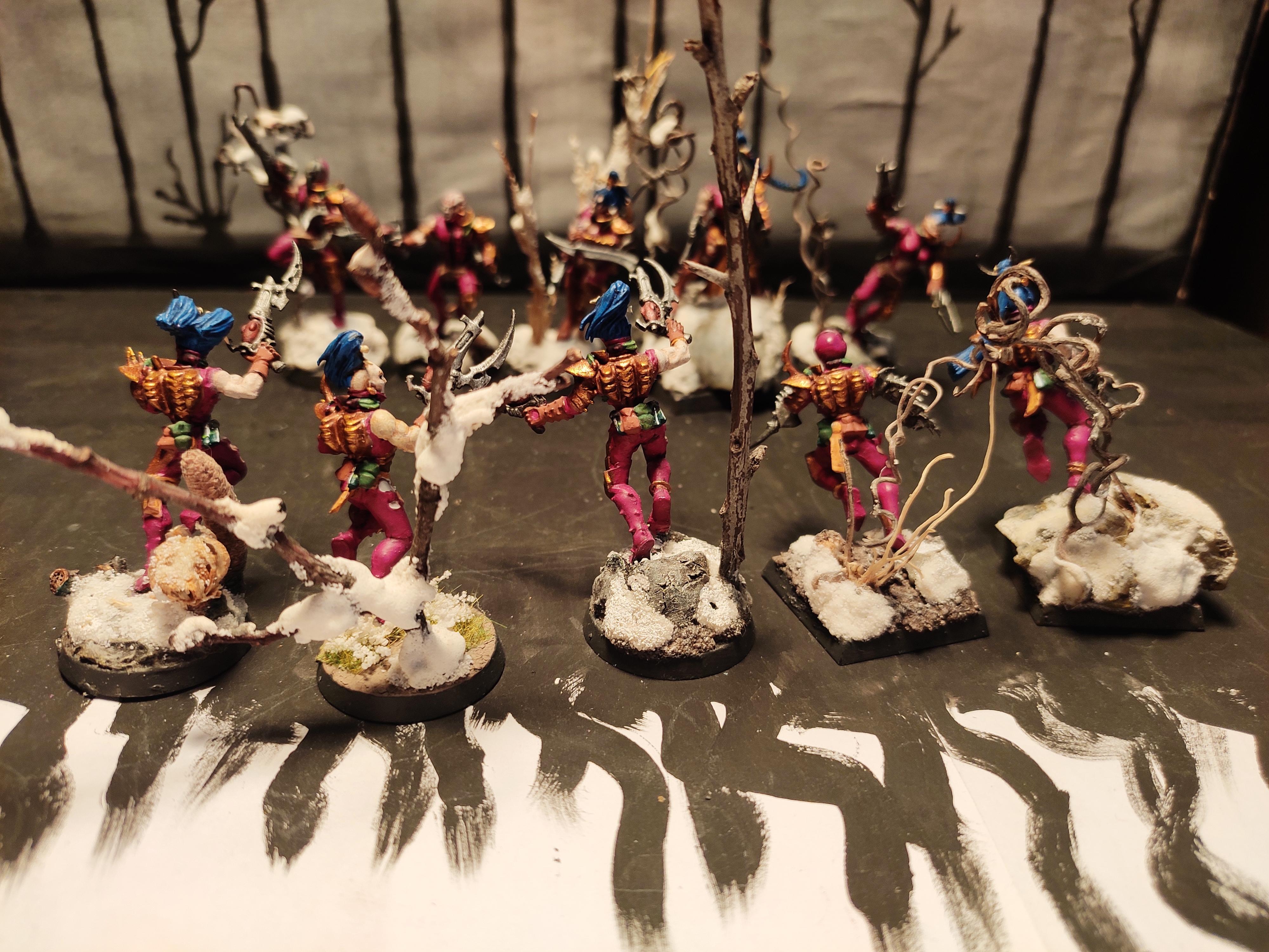 Blades, Blast Pistol, Commorragh, Conversion, Coven, Dagger, Dark Eldar, Drukhari, Infantry, Kabal, Regiment, Snow, Warhammer 40,000, Wych, Wyches, Xenos