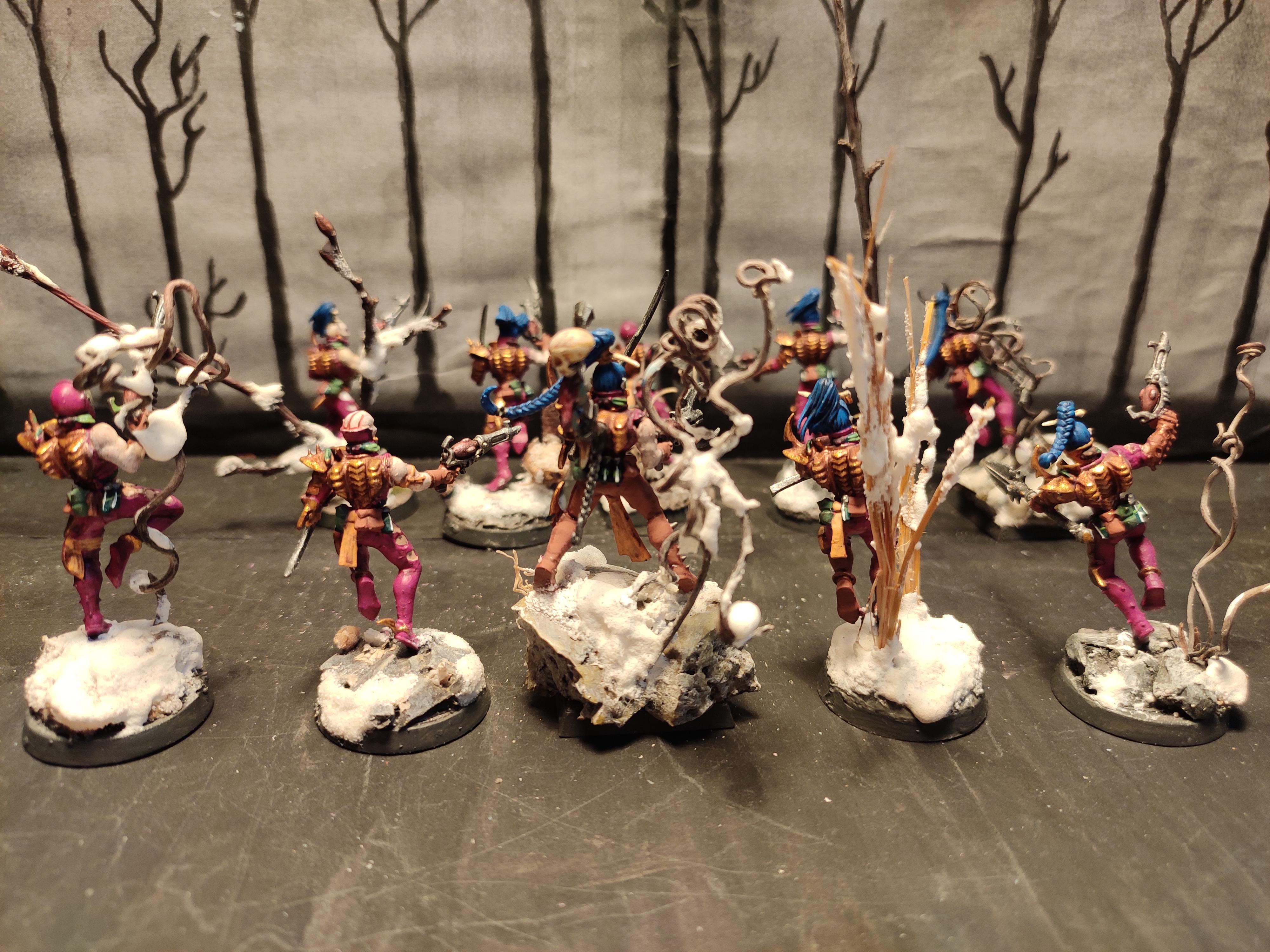 Blades, Blast Pistol, Commorragh, Conversion, Coven, Dagger, Dark Eldar, Drukhari, Infantry, Kabal, Regiment, Snow, Warhammer 40,000, Wych, Wyches, Xenos