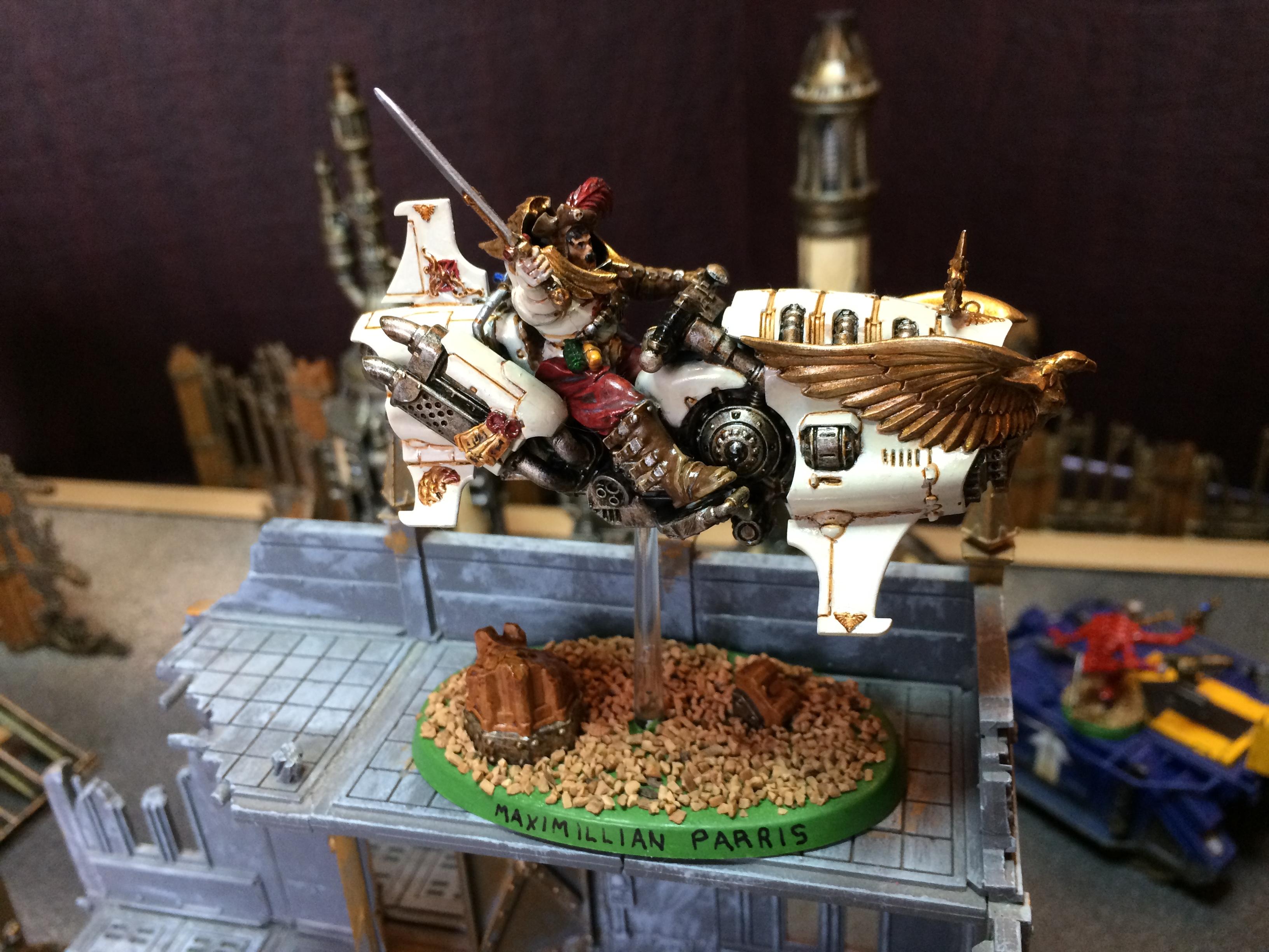 Inquisitor Parris patrols from the air