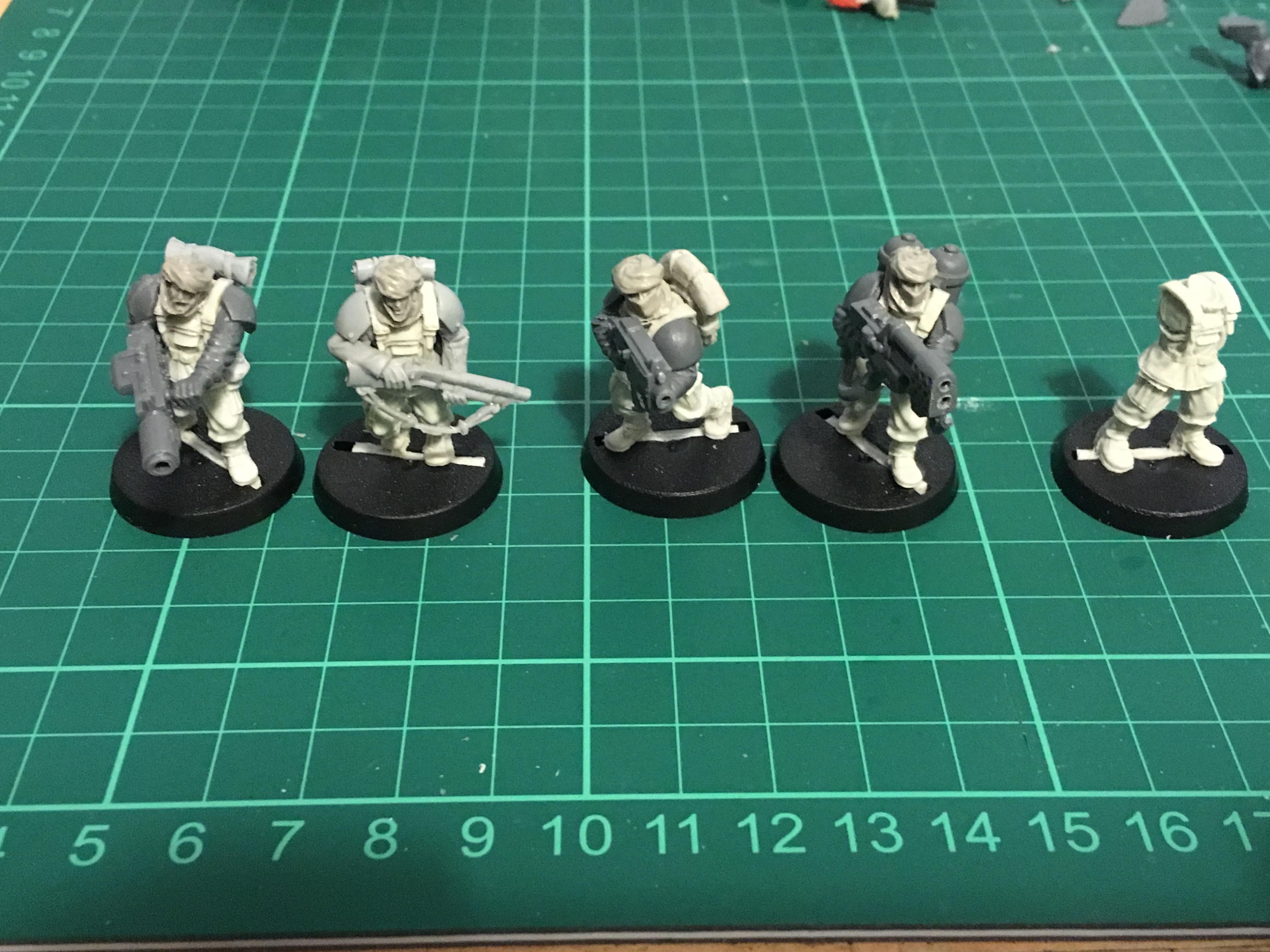 Boltgun, Conversion, Heavy Flamer, Imperial Guard, Meltagun, Shotgun, Tallarn Desert Raiders, Veteran, Victoria Miniatures