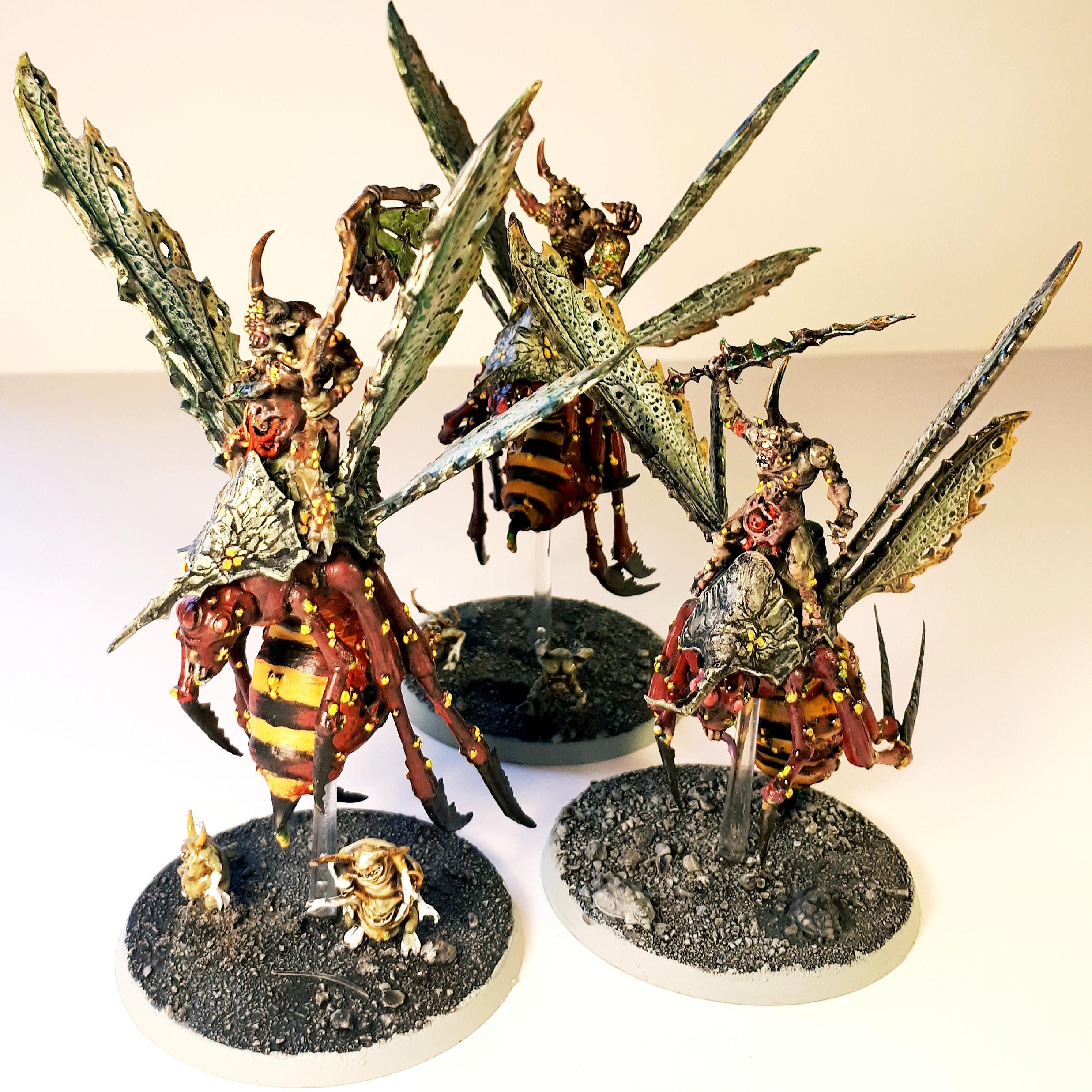 Age Of Sigmar, Daemons Of Chaos, Daemons Of Nurgle, Nurgle, Nurglings, Plague, Plague Drones, Plaguebearers, Play Painted, Warhammer 40,000
