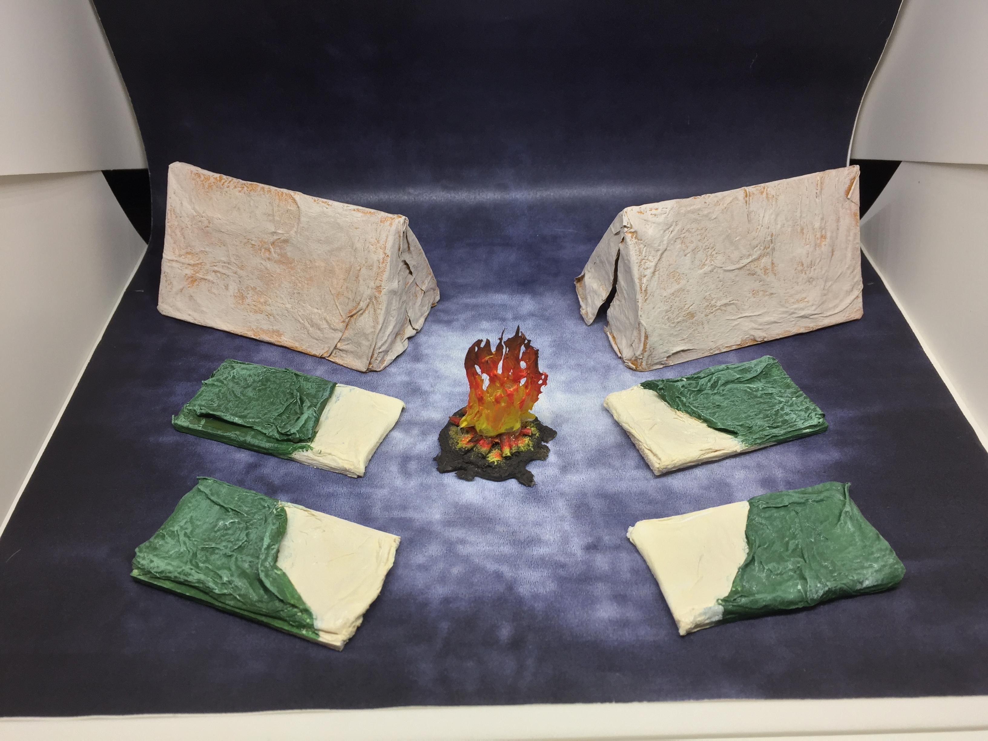 Bedroll, Camp, Campfire, February 2019, Frostgrave, Northstar, Rangers, Scrathbuilt, Tent