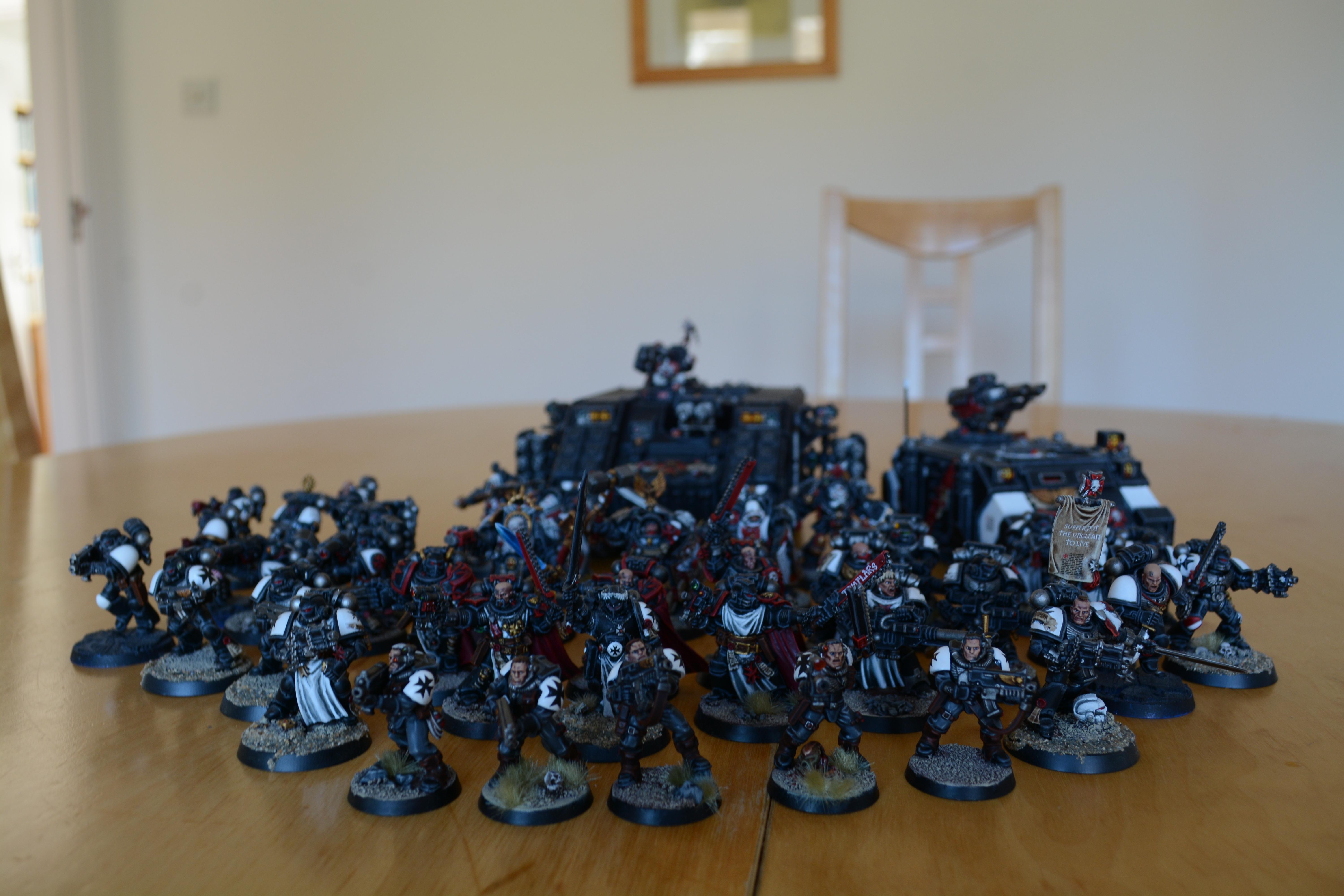 Assault, Black, Black Templars, Blanche, Chainsword, Conversion, Forge World, Imperium, Space Marines, Tactical Squad, Templars, Terminator Armor