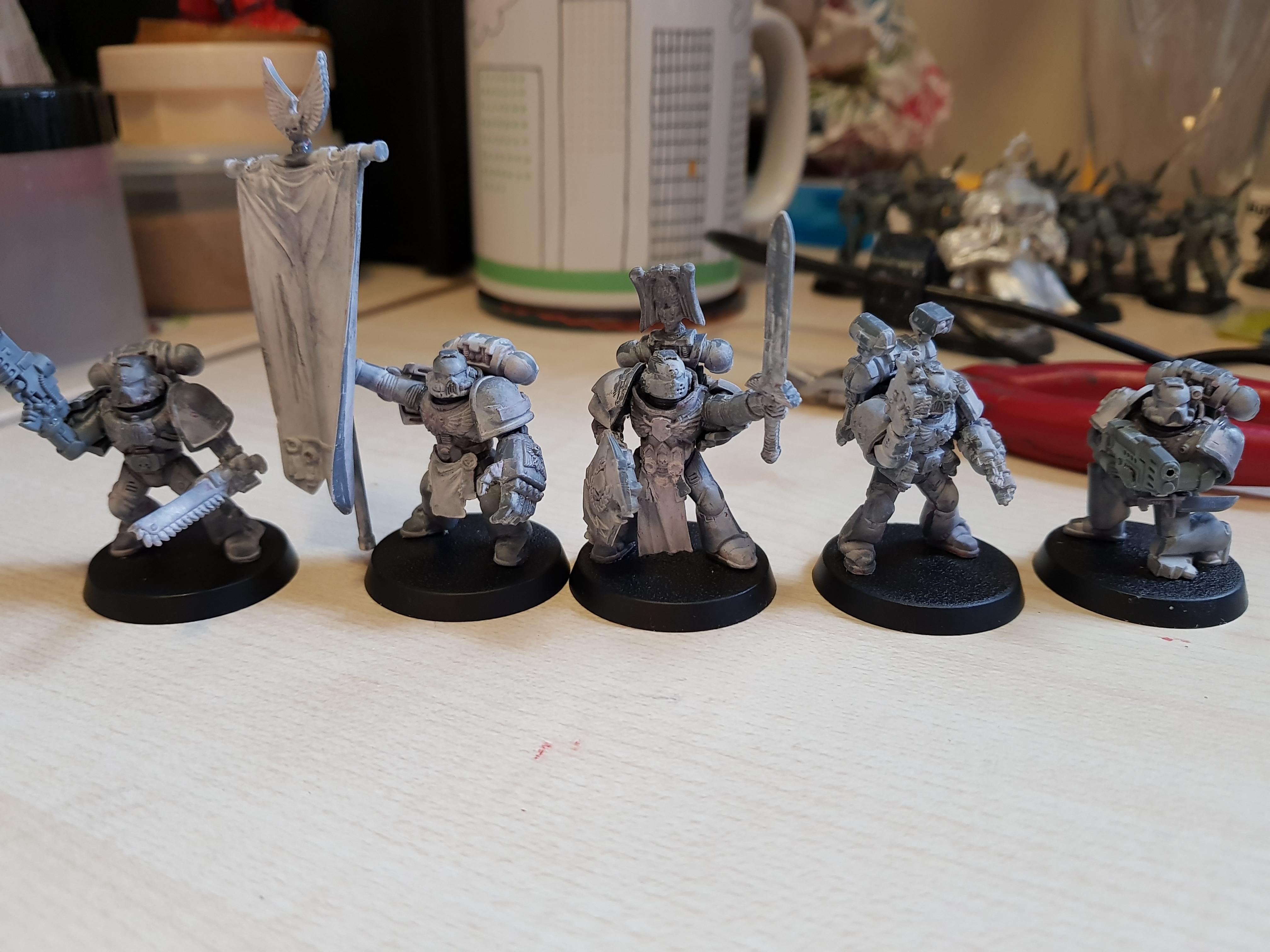 Apothecary, Blood Ravens, Command Squad, Company Ancient, Company Banner, Company Champion, Deadshot, Space Marines, Standard Bearer