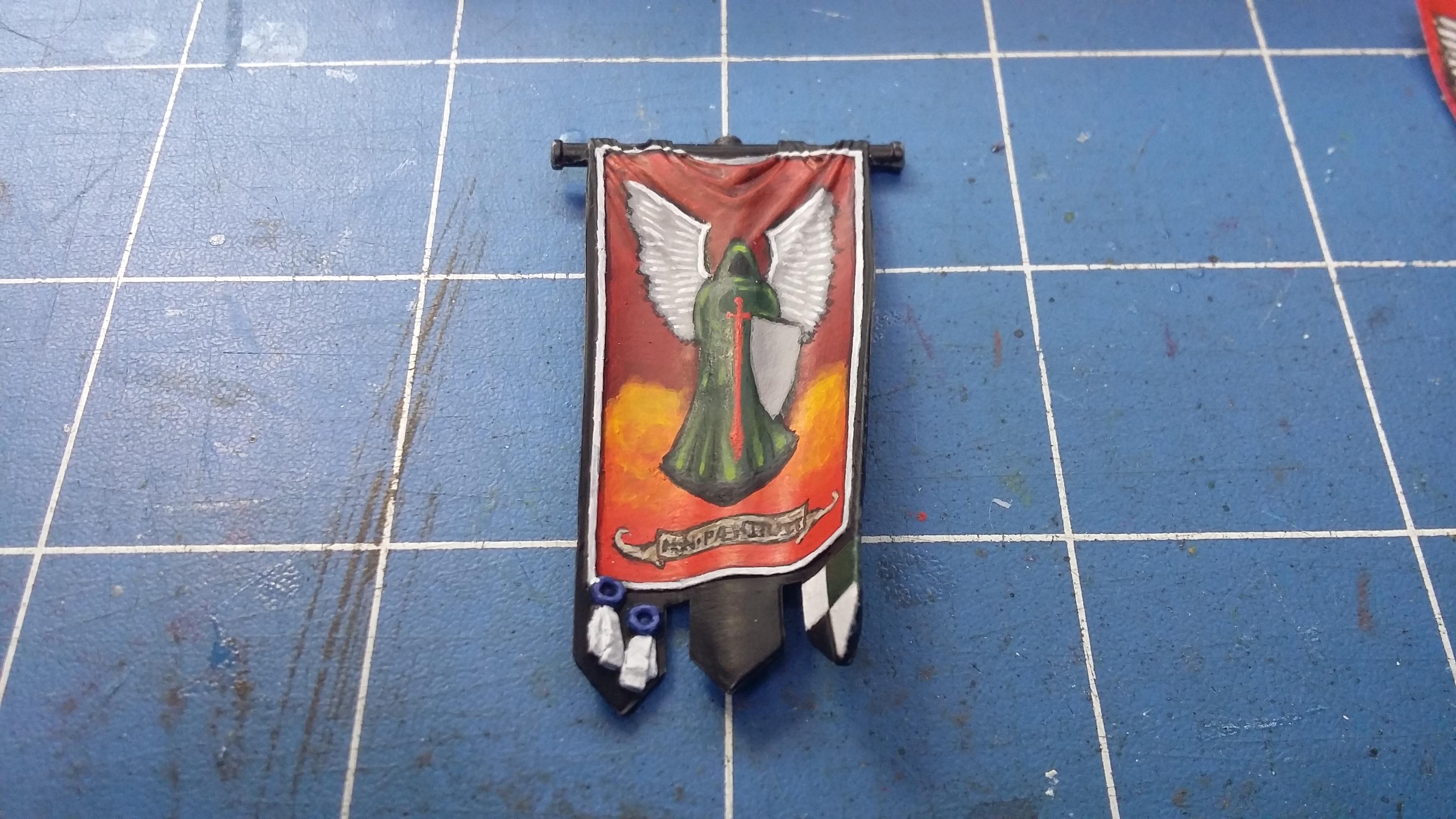 Angel, Banner, Bearer, Command, Dark, Space, Space Marines, Squad, Standed
