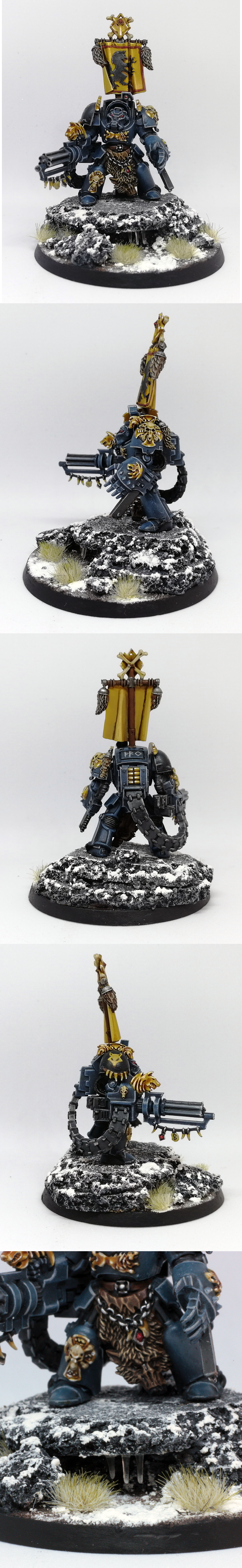 Blue, Ice, Imperium, Rocks, Snow, Space Marines, Space Wolves, Terminator Armor, Warhammer 40,000, Wolf Guard, Yellow