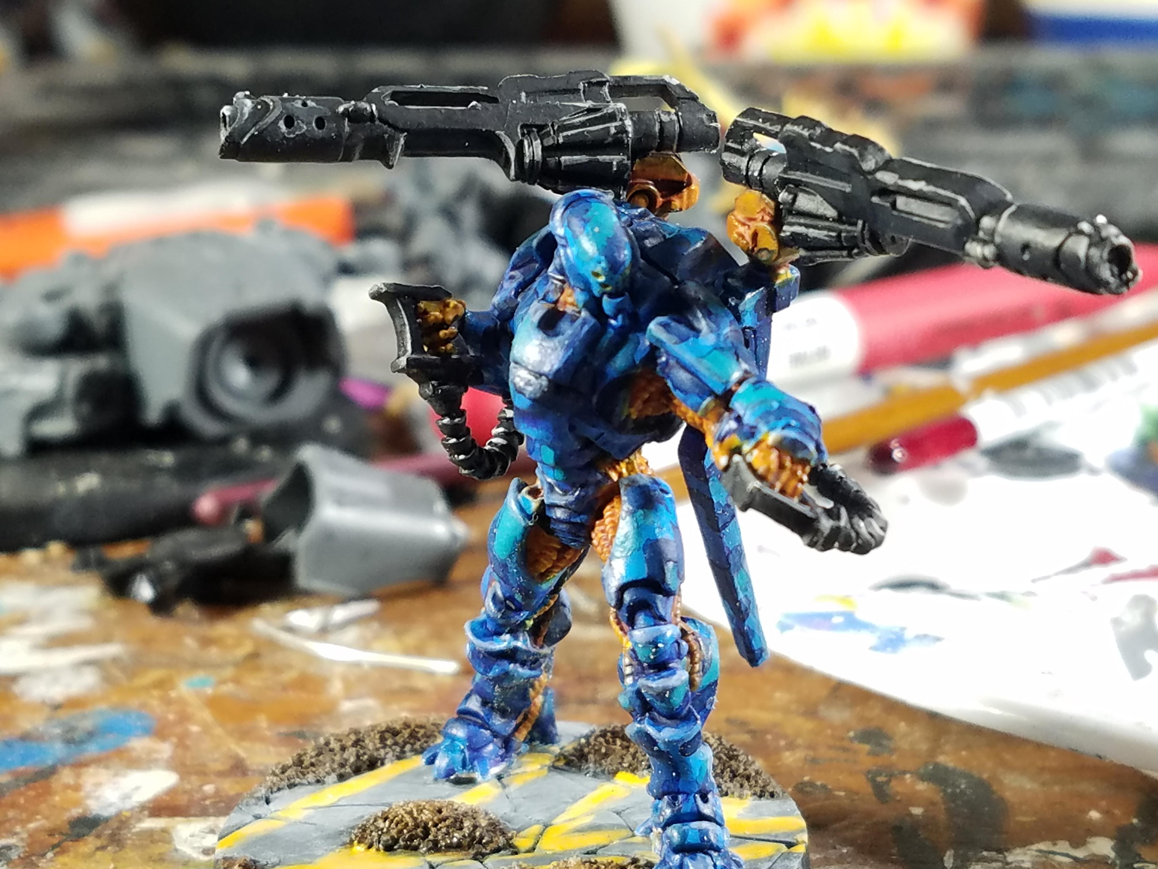 **** This Paint Job In Particular, Bad Camoflage, Blue Camoflage, Corvus Belli, Dakka Painting Challenge 2019, Digital Camoflage, Infinity, Yan Ho Invincible