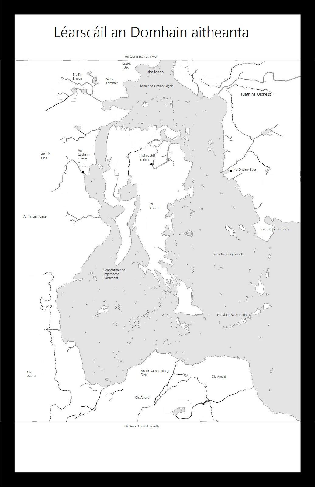 Wilderlands map with Irish placenames