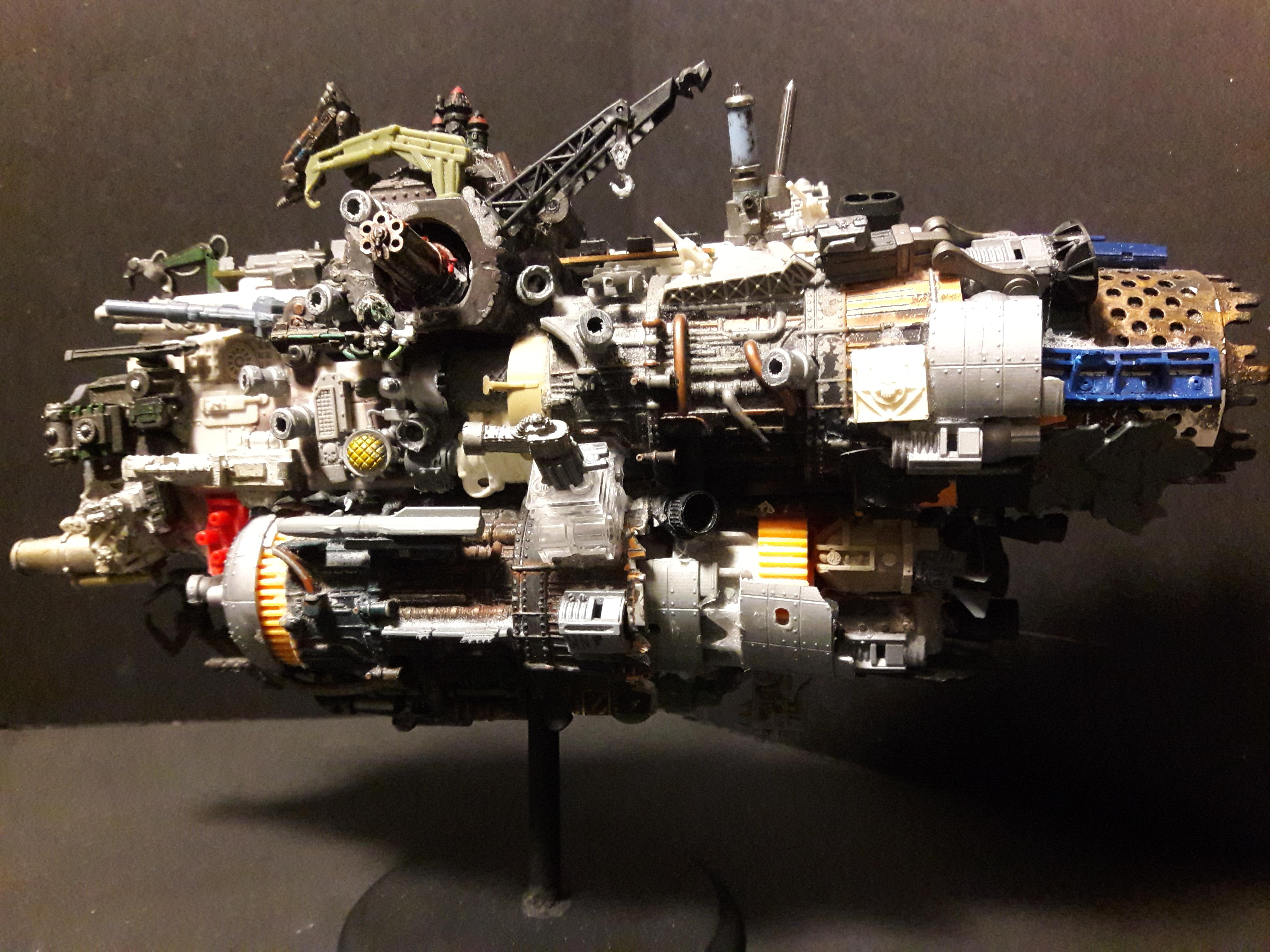 Battlefleet Gothic, Minis, Orks, Rogue Trader, Rpg, Scratch Build, Ship