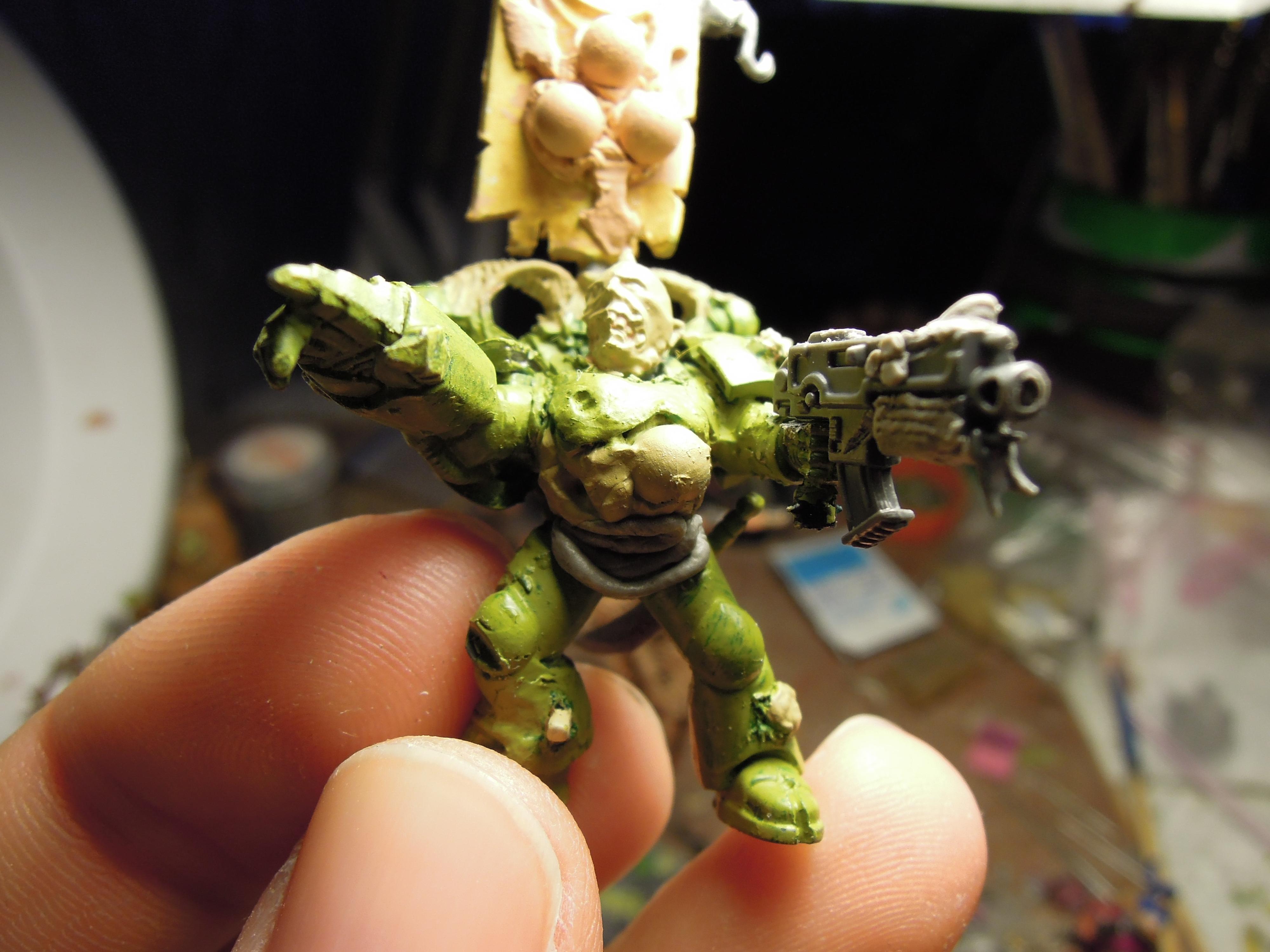 Banner, Blight, Bolter, Chaos, Chaos Space Marines, Conversion, Death Guard, Decay, Disease, Guts, Heresy, Heretic Astartes, Infantry, Nurgle, Pestilence, Plague, Plague Marines, Power Fist, Rot, Traitor Legions, Warhammer 40,000, Work In Progress