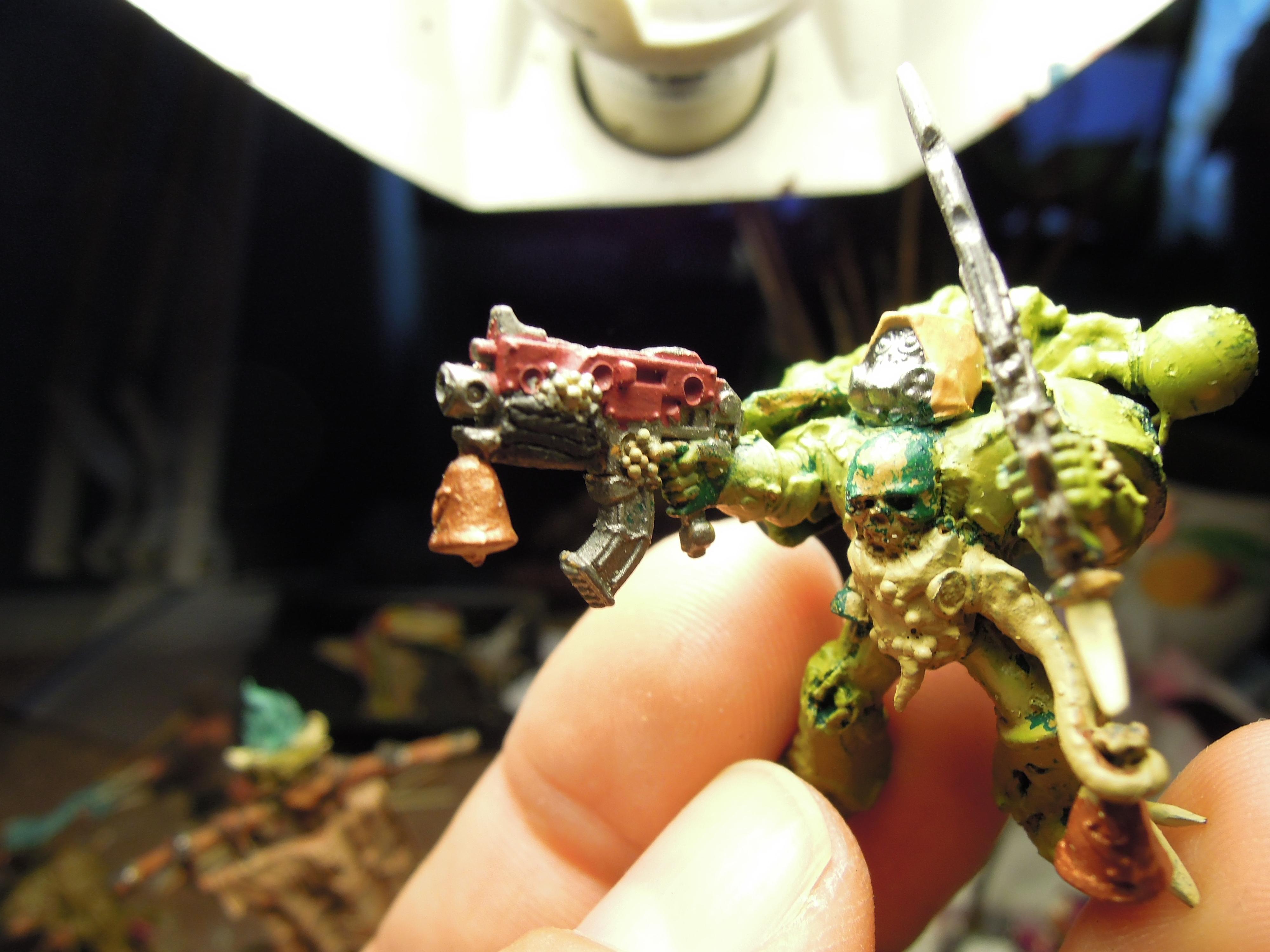 Blight, Bolter, Chaos, Chaos Space Marines, Conversion, Death Guard, Decay, Disease, Gas Mask, Heresy, Heretic Astartes, Infantry, Nurgle, Pestilence, Plague, Plague Marines, Rot, Sword, Tentacle, Traitor Legions, Warhammer 40,000, Work In Progress