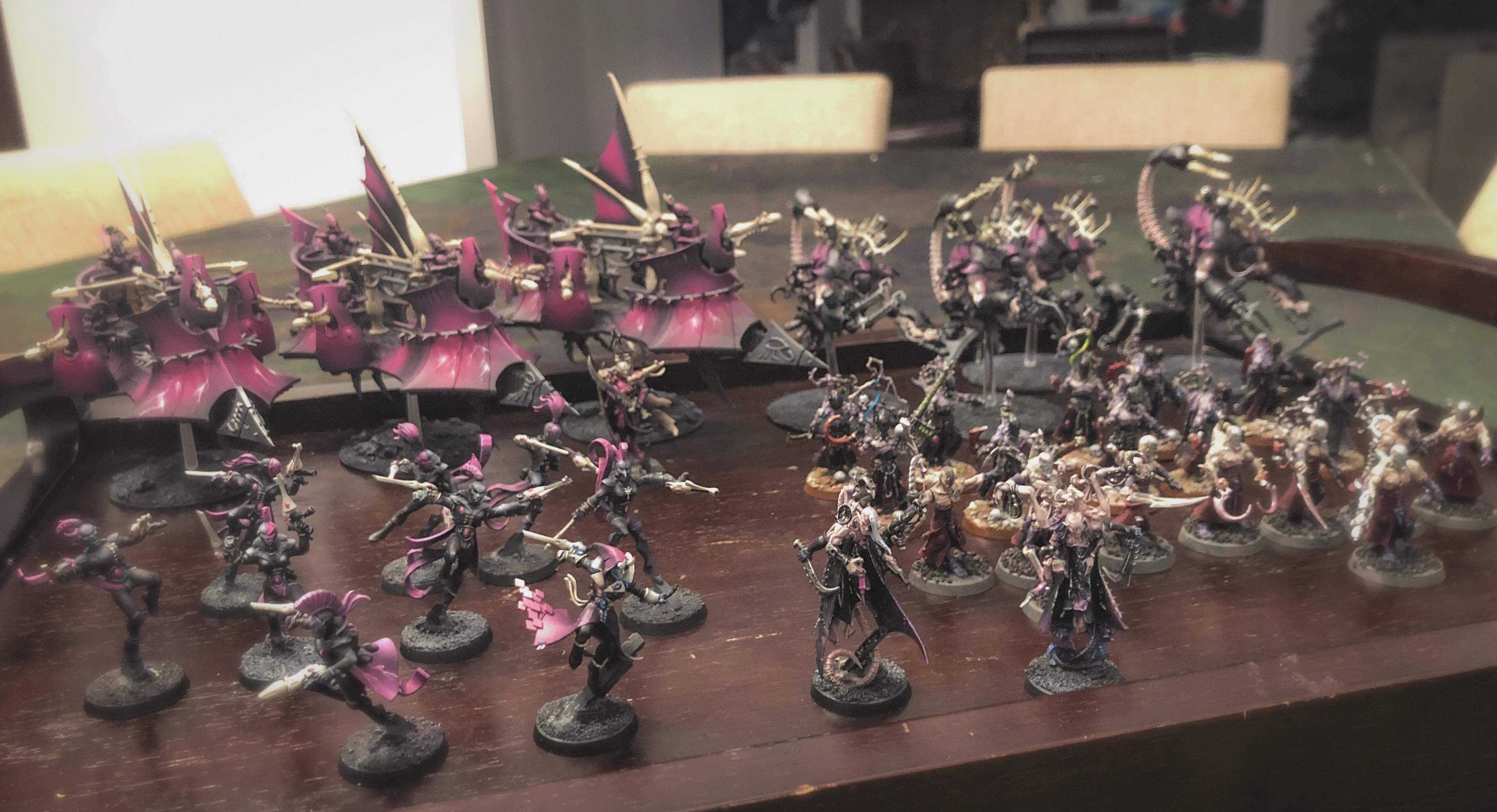 Aeldari, Asuryani, Coven, Drukhari, Harlequins, Ynnari