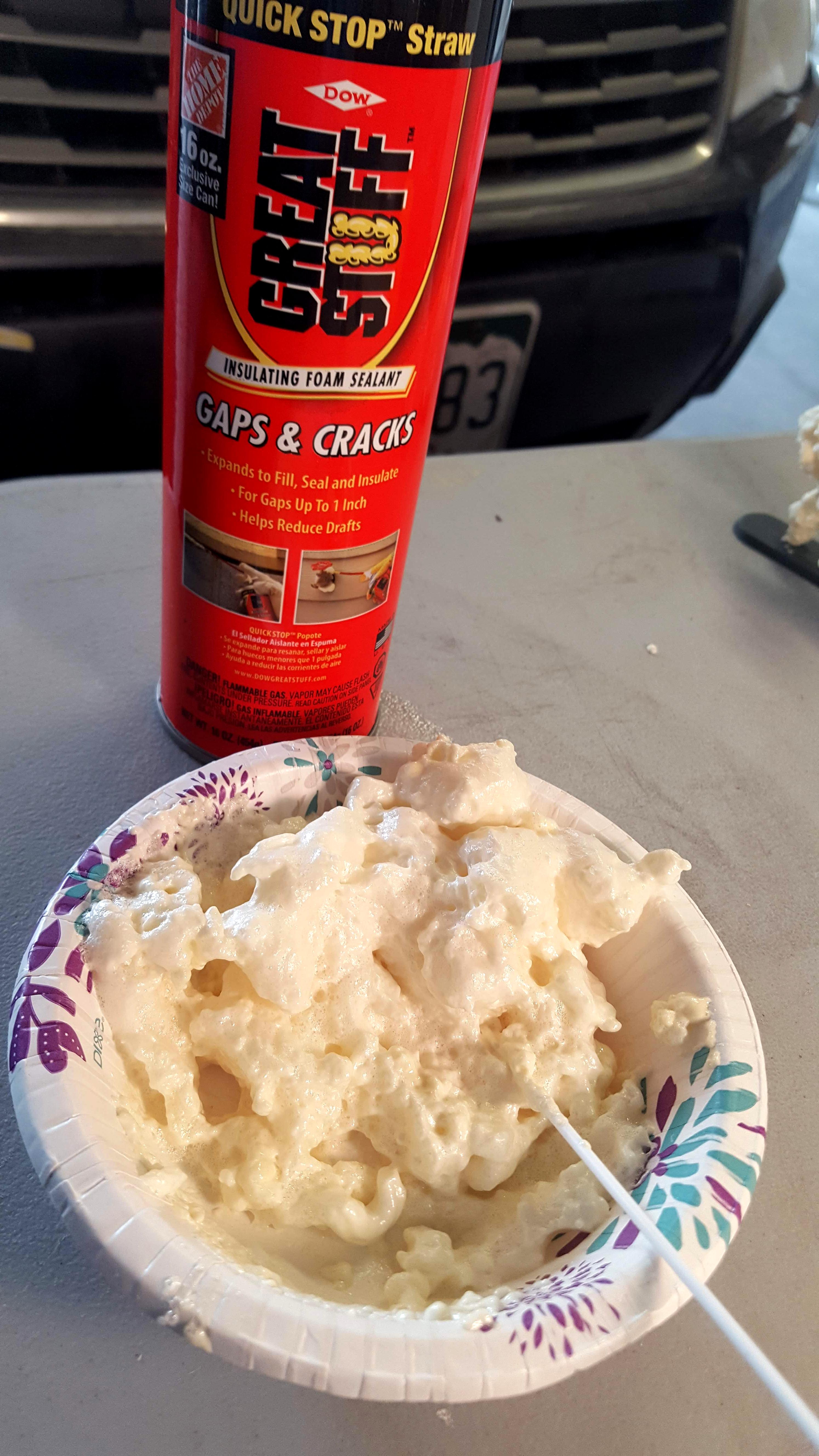 Expanding foam gap filler