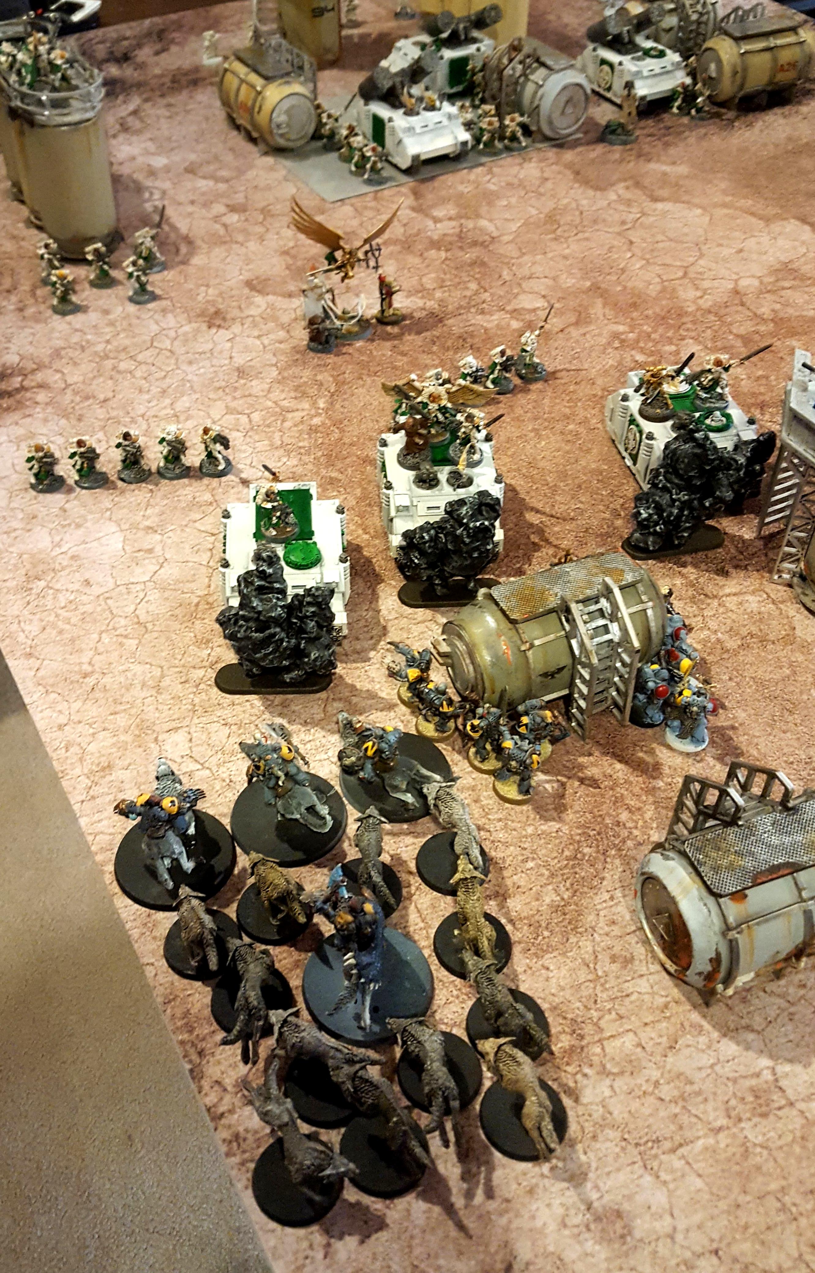 Rhinos trigger smoke launchers before barreling into enemy lines