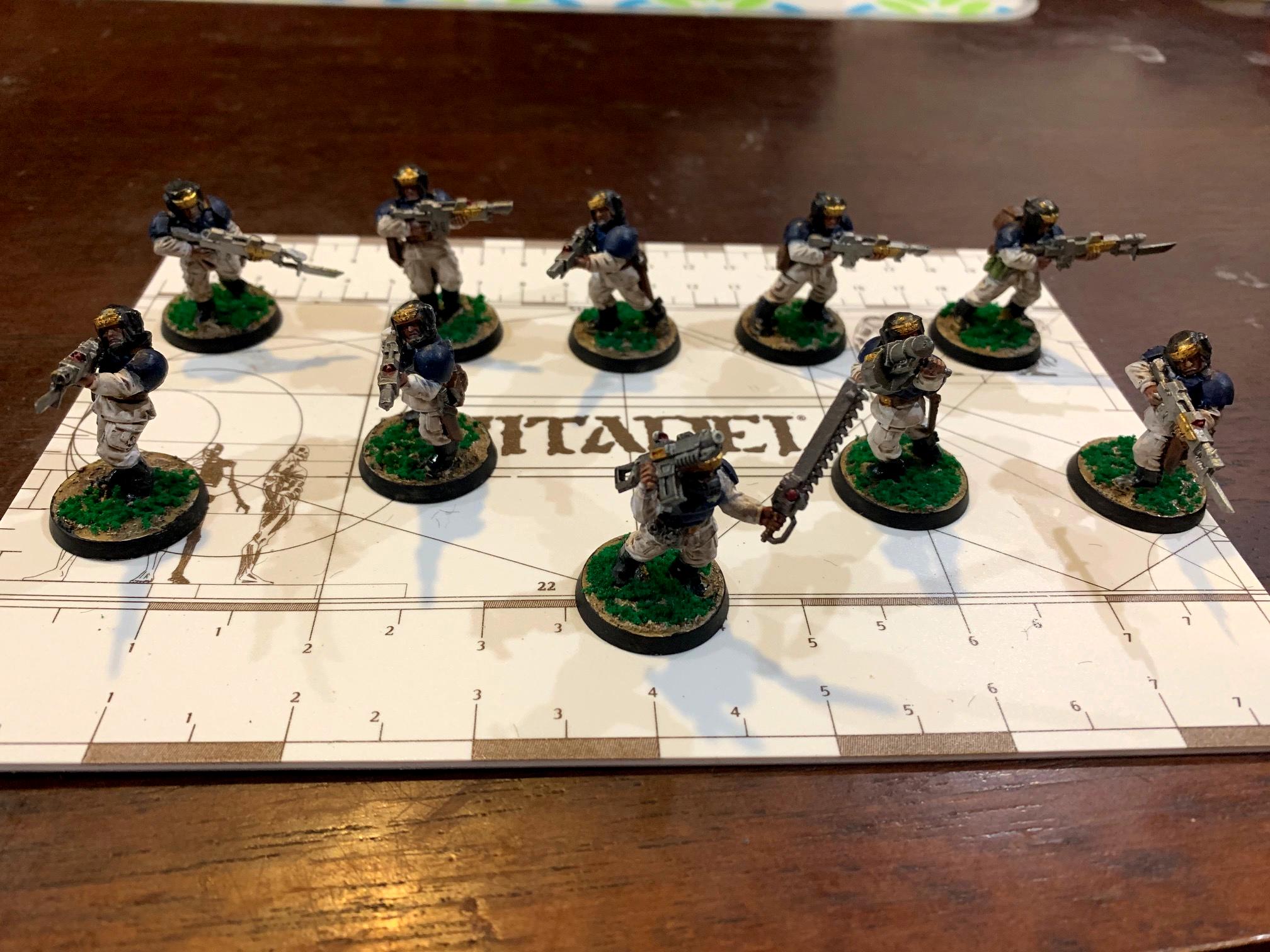 Blue, Guardsmen, Imperial Guard, Lasgun, White