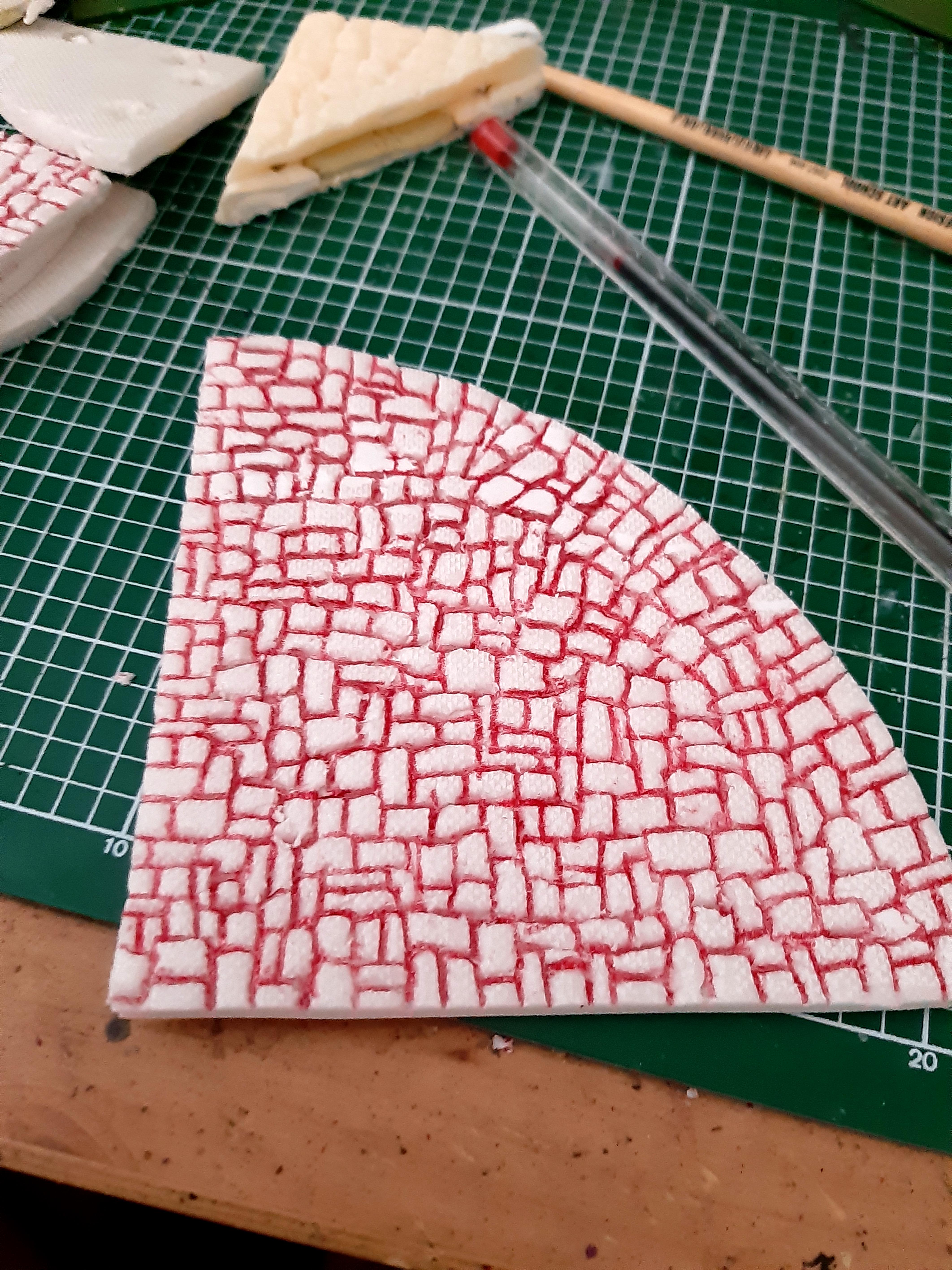 100mm radius stone pattern done