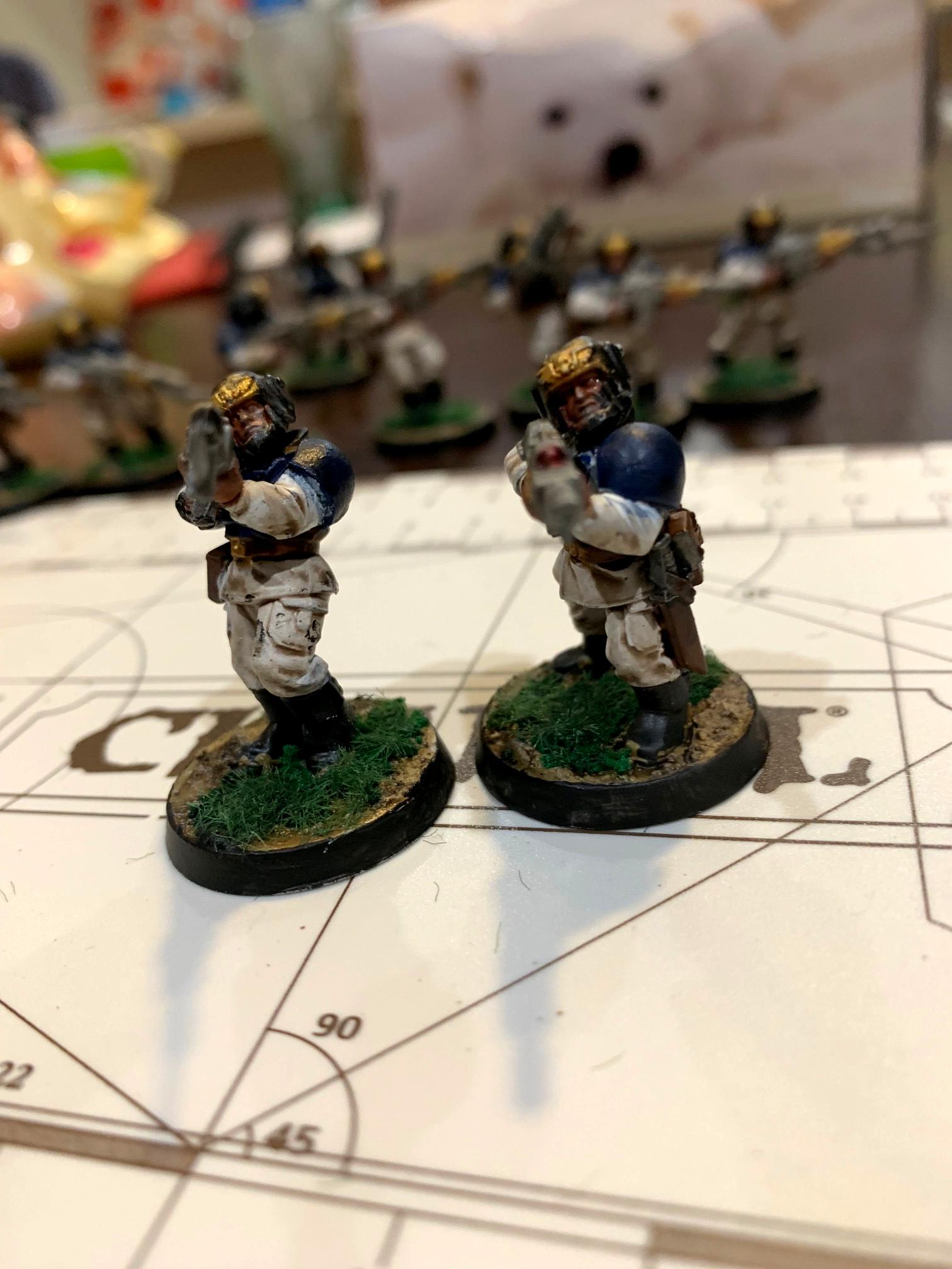 Blue, Guardsmen, Imperial Guard, Lasgun, White