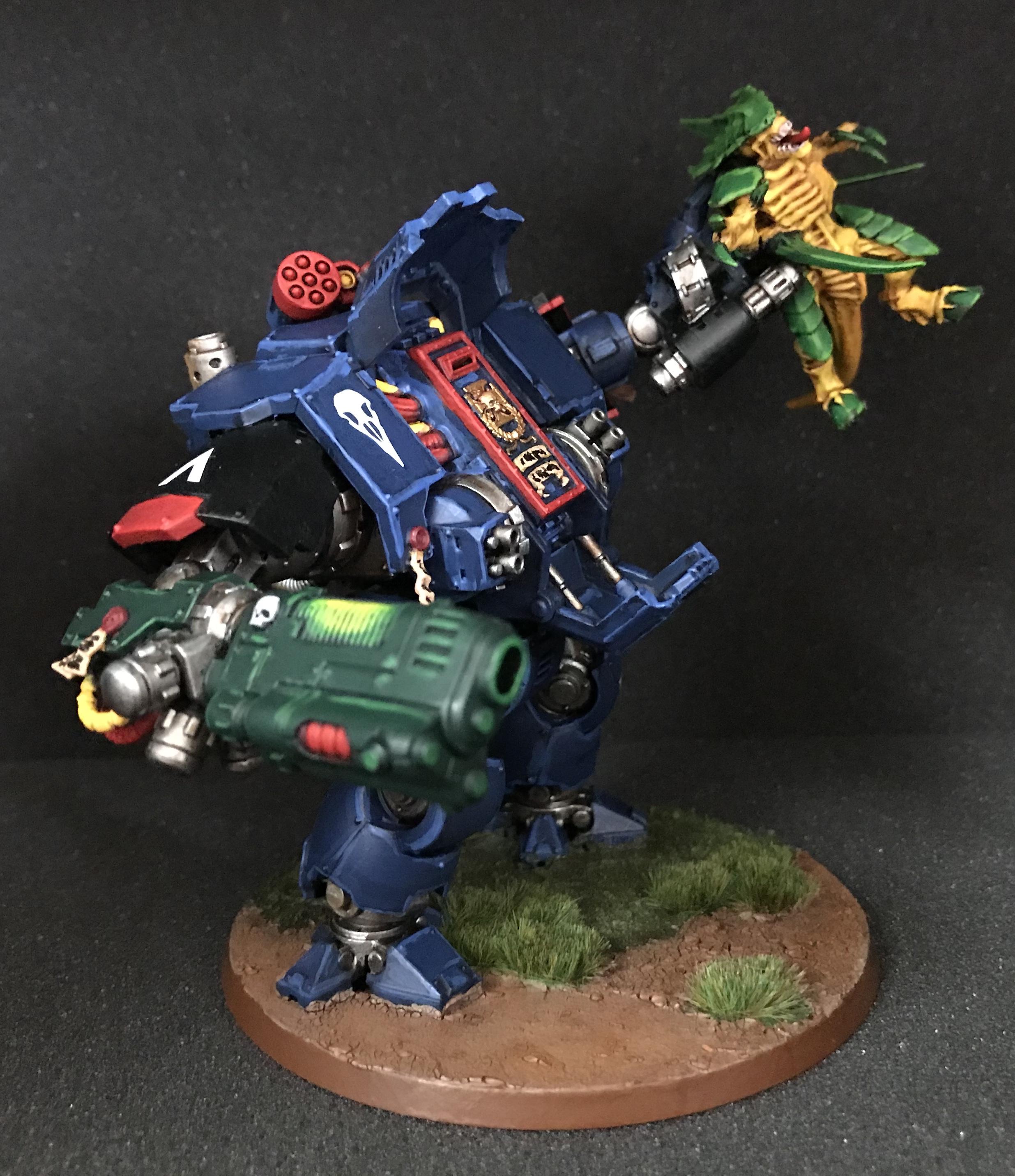 Finished Night Ravens Redemptor lifting Tyranid Warriror - front right