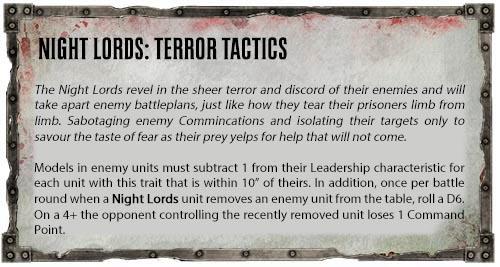 Chaos Space Marines, Heretic Astartes, Homebrew Rules, Night Lords, Proposed Rules, Warhammer 40,000