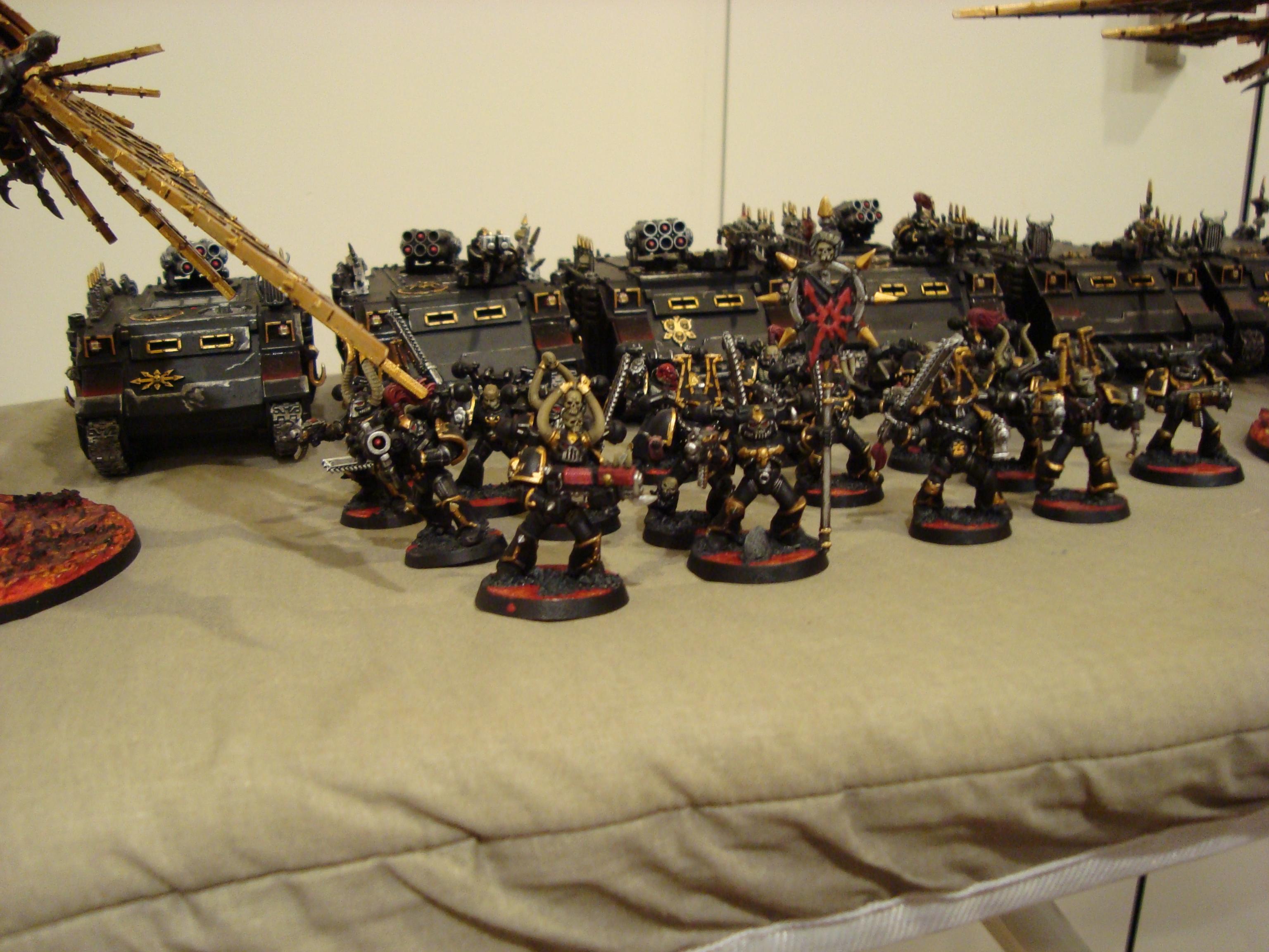 Chaos, Chaos Space Marines, Rhinos, Space Marines, Warhammer 40,000