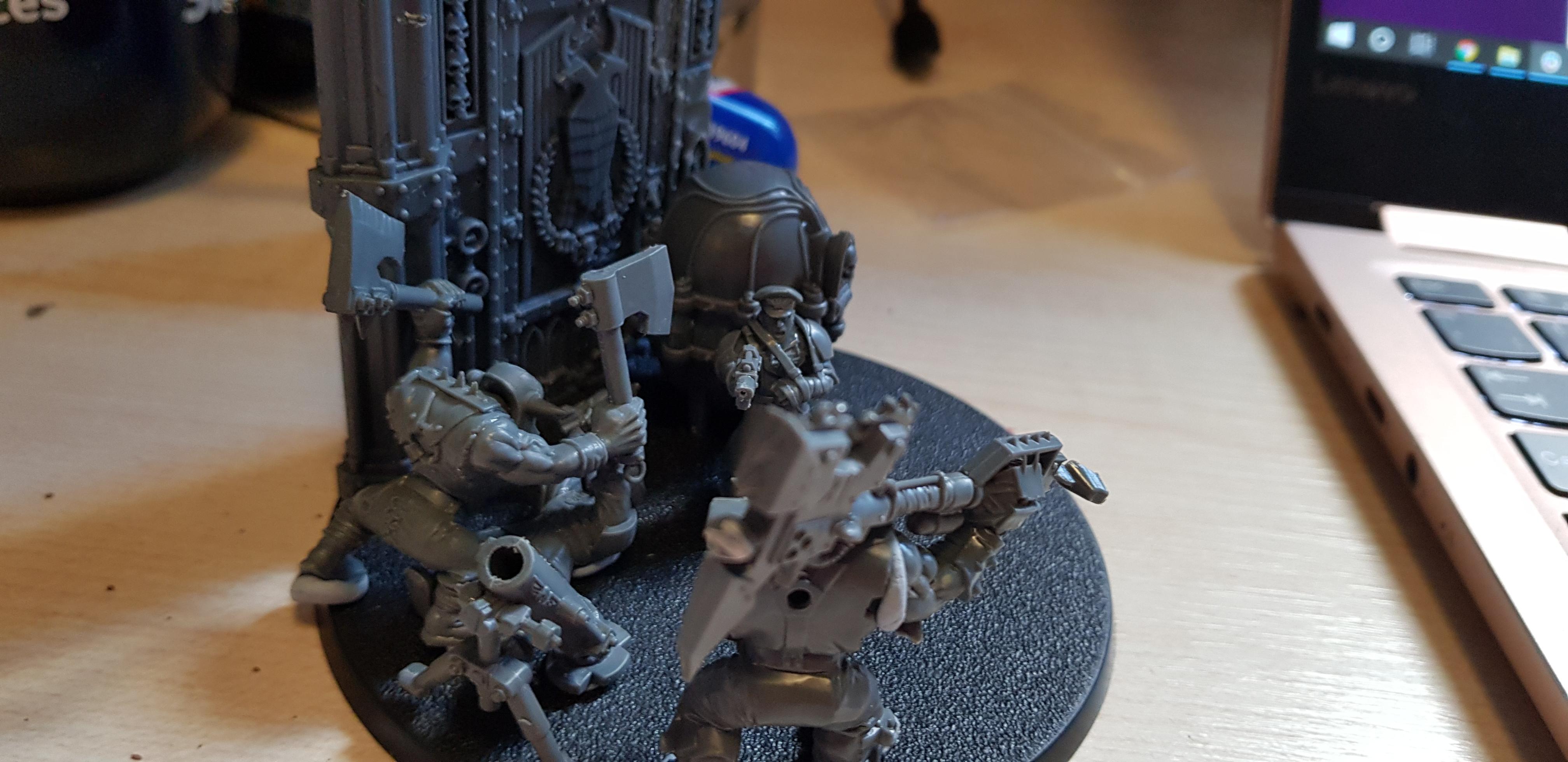 Boy, Cadians, Command Squad, Diorama, Exterminatus, Goff, Imperial Guard, Nob, Orks