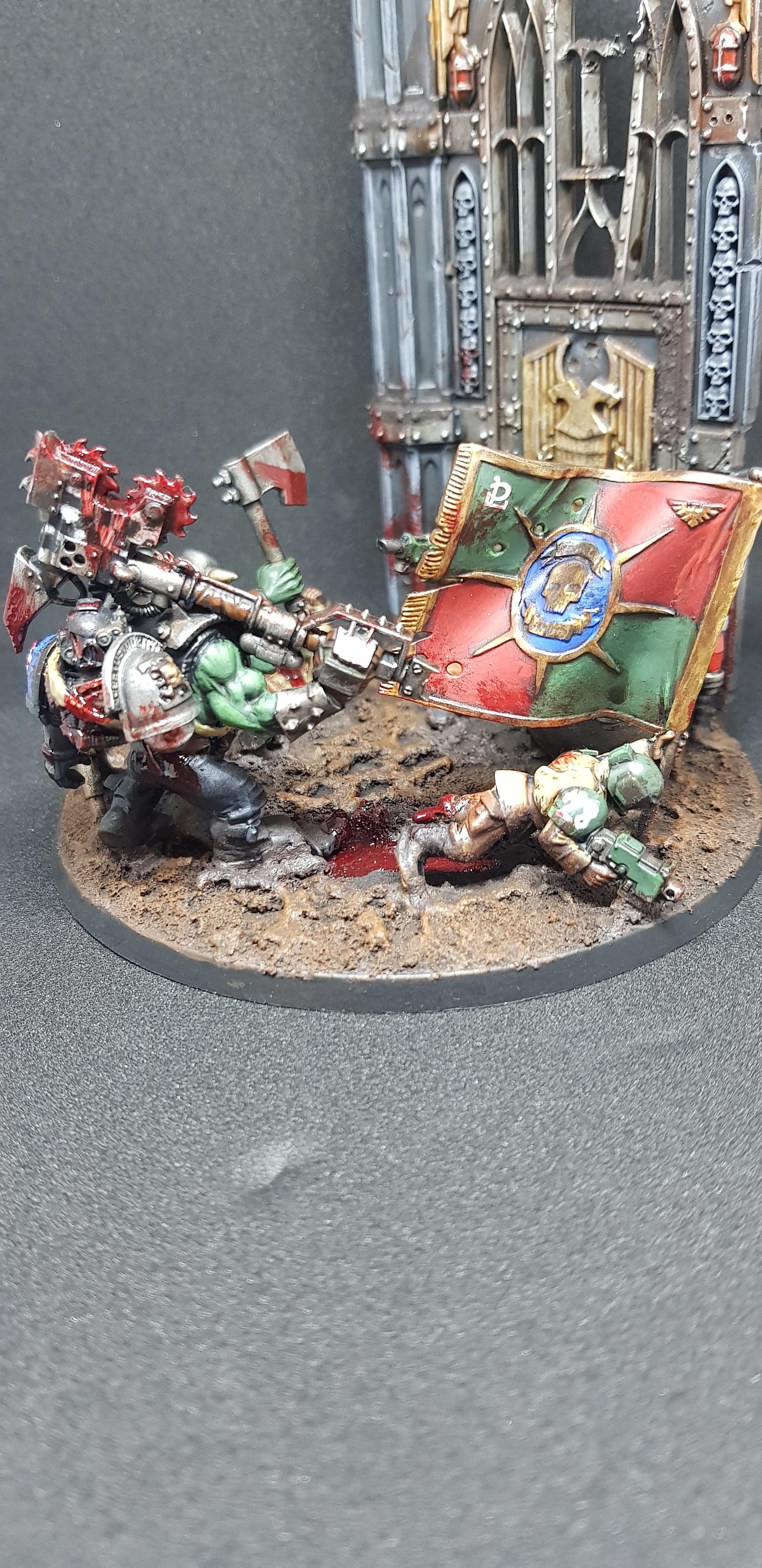 Boy, Cadians, Command Squad, Diorama, Exterminatus, Goff, Imperial Guard, Nob, Only In Death, Orks