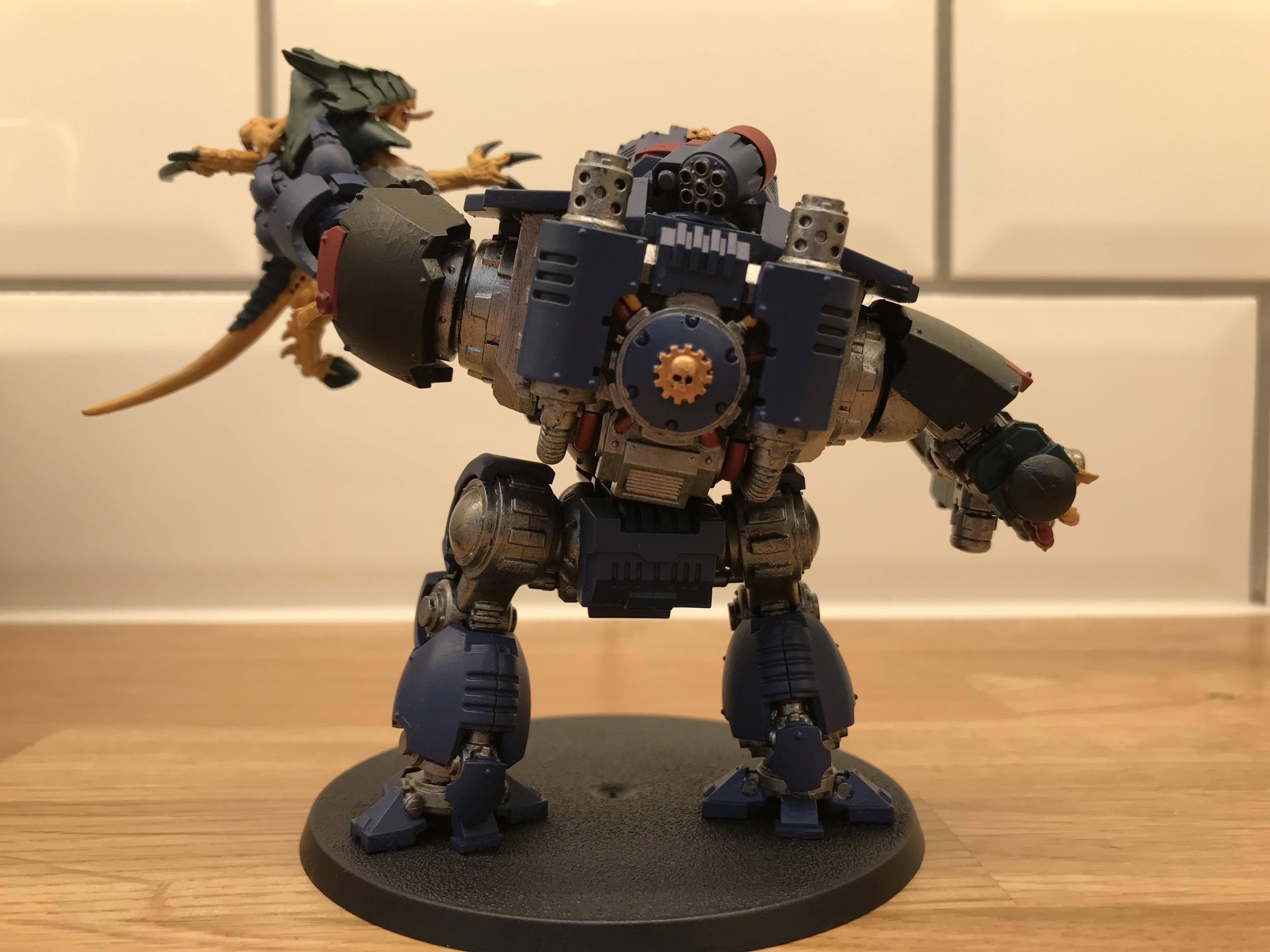 Base coated Redemptor and Tyranid Warrior - back