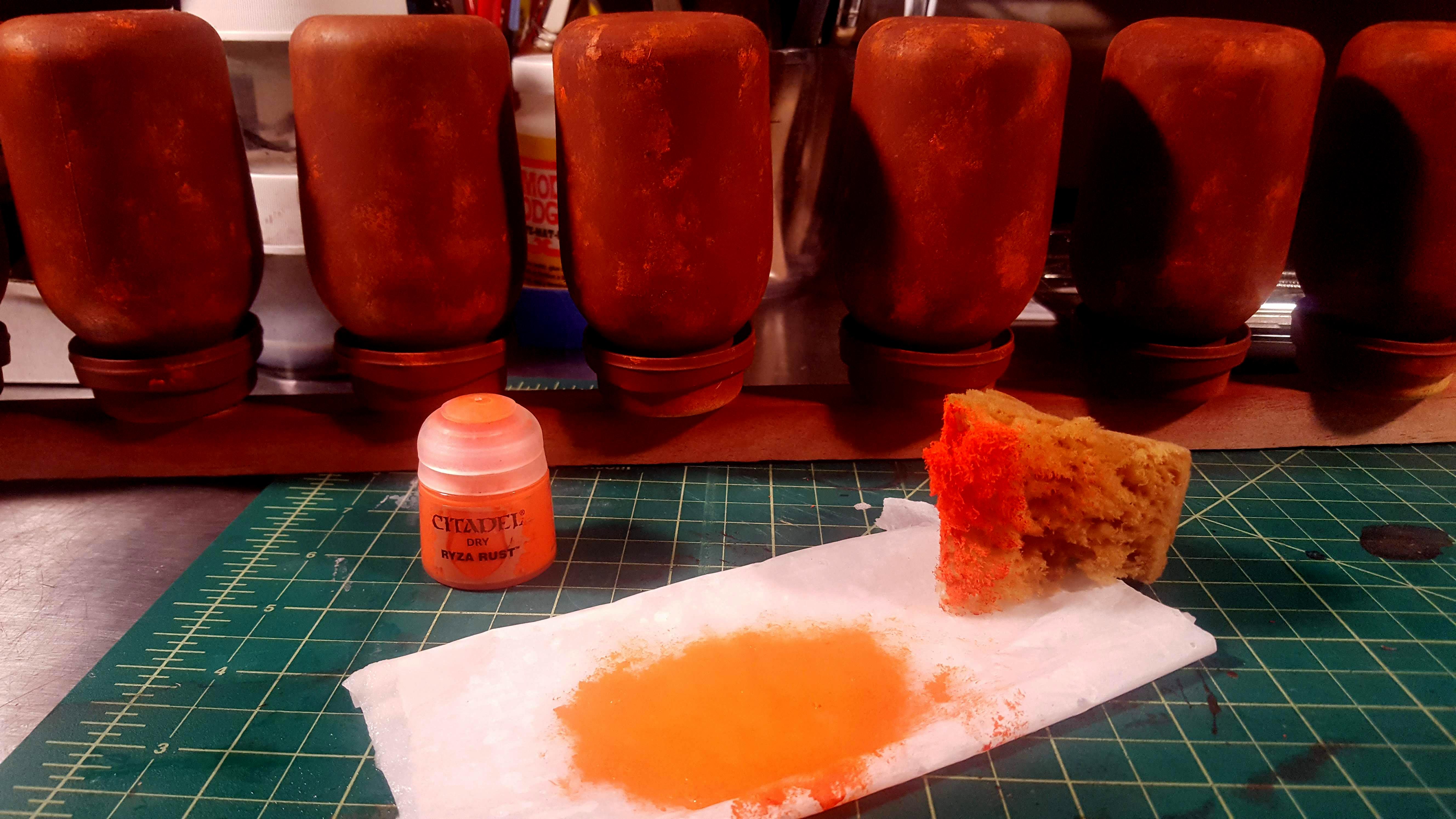 Rust effect coming along thanks to my favorite natural sponge applicator