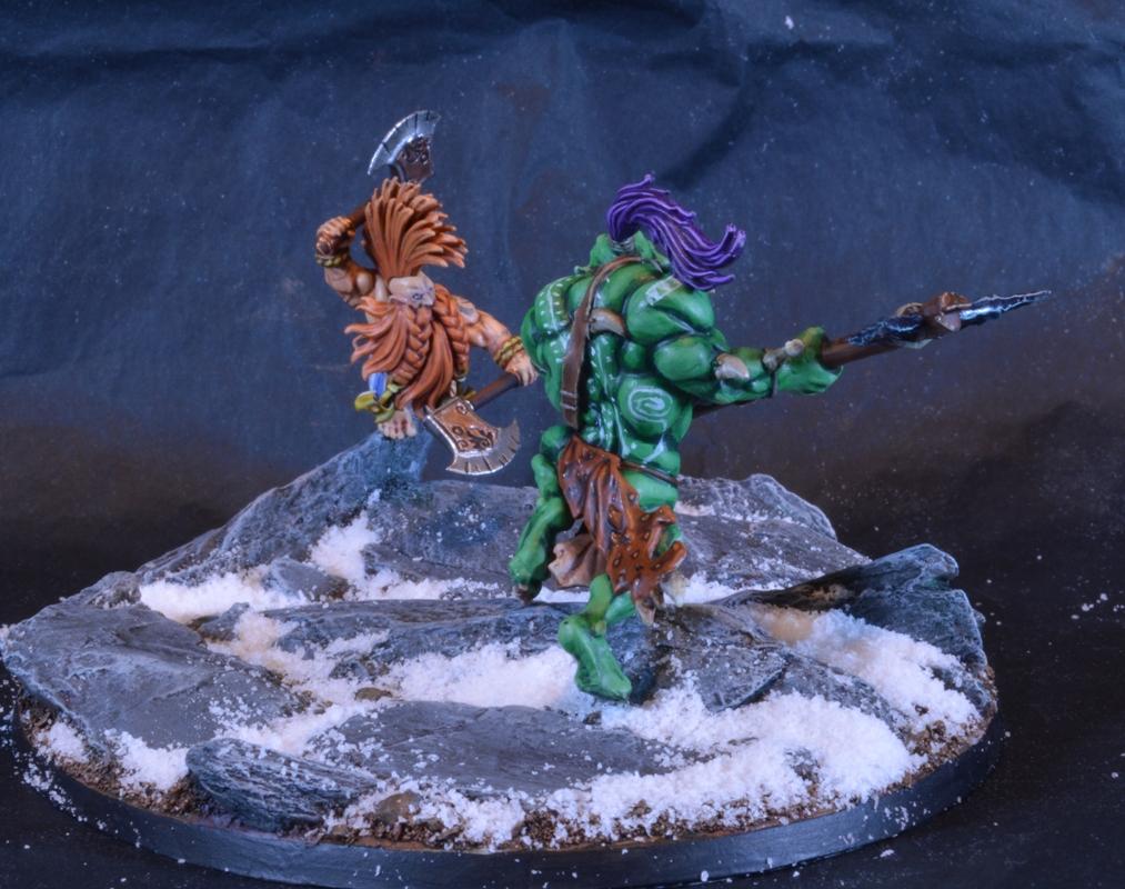 Boss, Diorama, Dragon Slayer, Dwarves, Fight, Orcs, Savage Orc, Snow