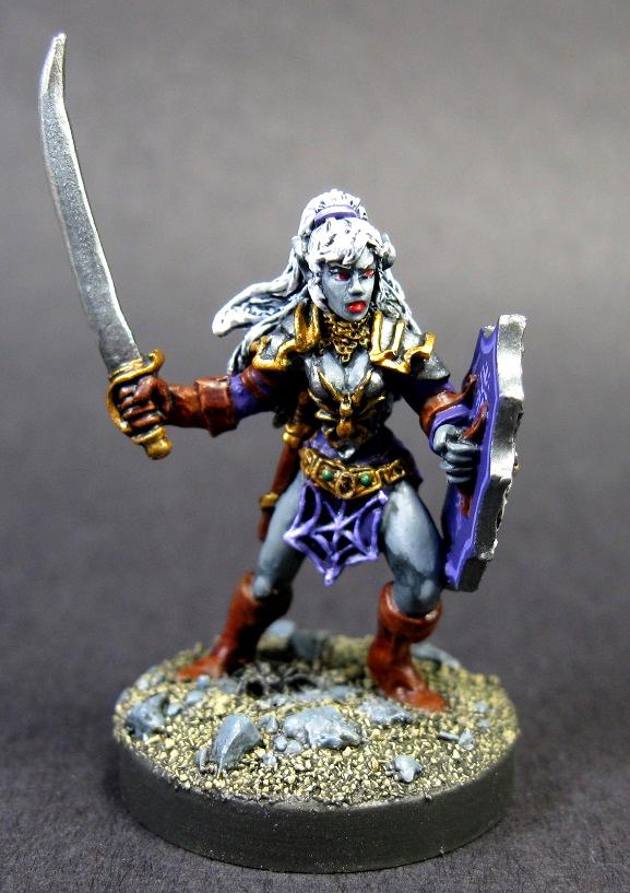 D, Dark Heaven Legends, Female Dark Elf, Painted Reaper Miniature, Reaper Minis, Reaper Painted Miniature, Rpg Miniature
