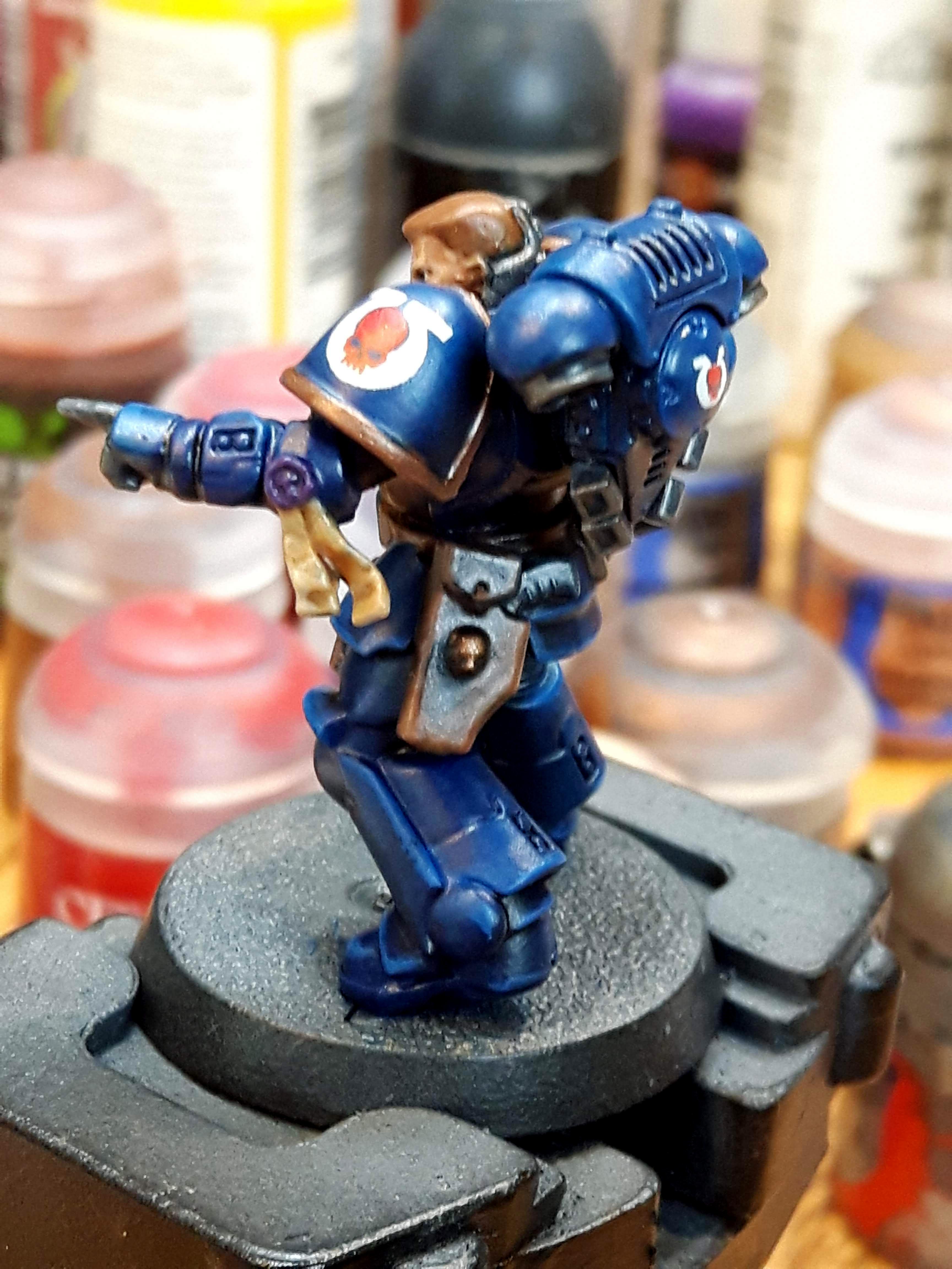 Colour Scheme, Paint Job, Primaris, Sergeant, Space Marines, Test Model, Ultramarines