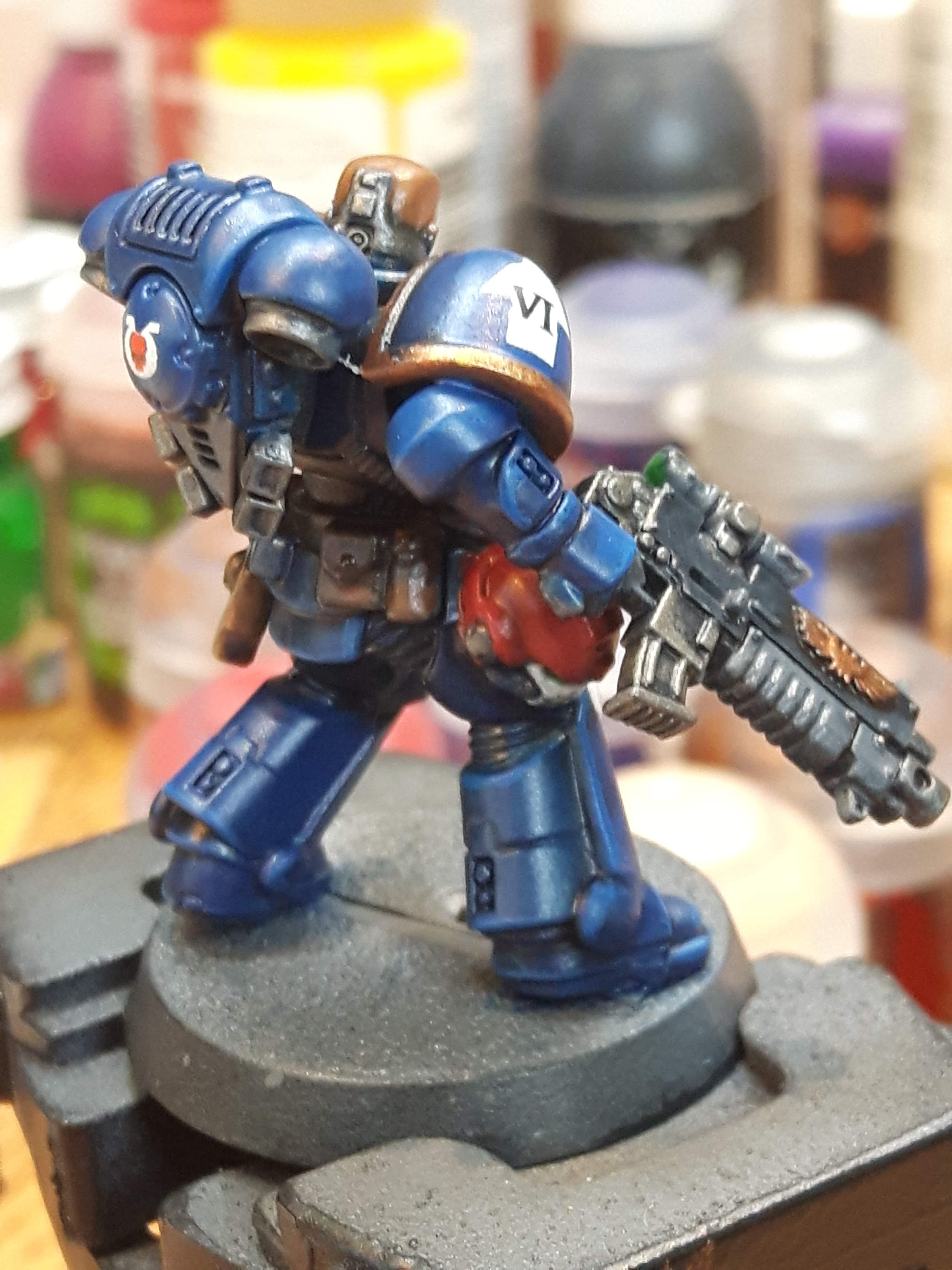 Blue, Glazes, Intercessor, Multipul Angles, Sergeant, Space Marines ...