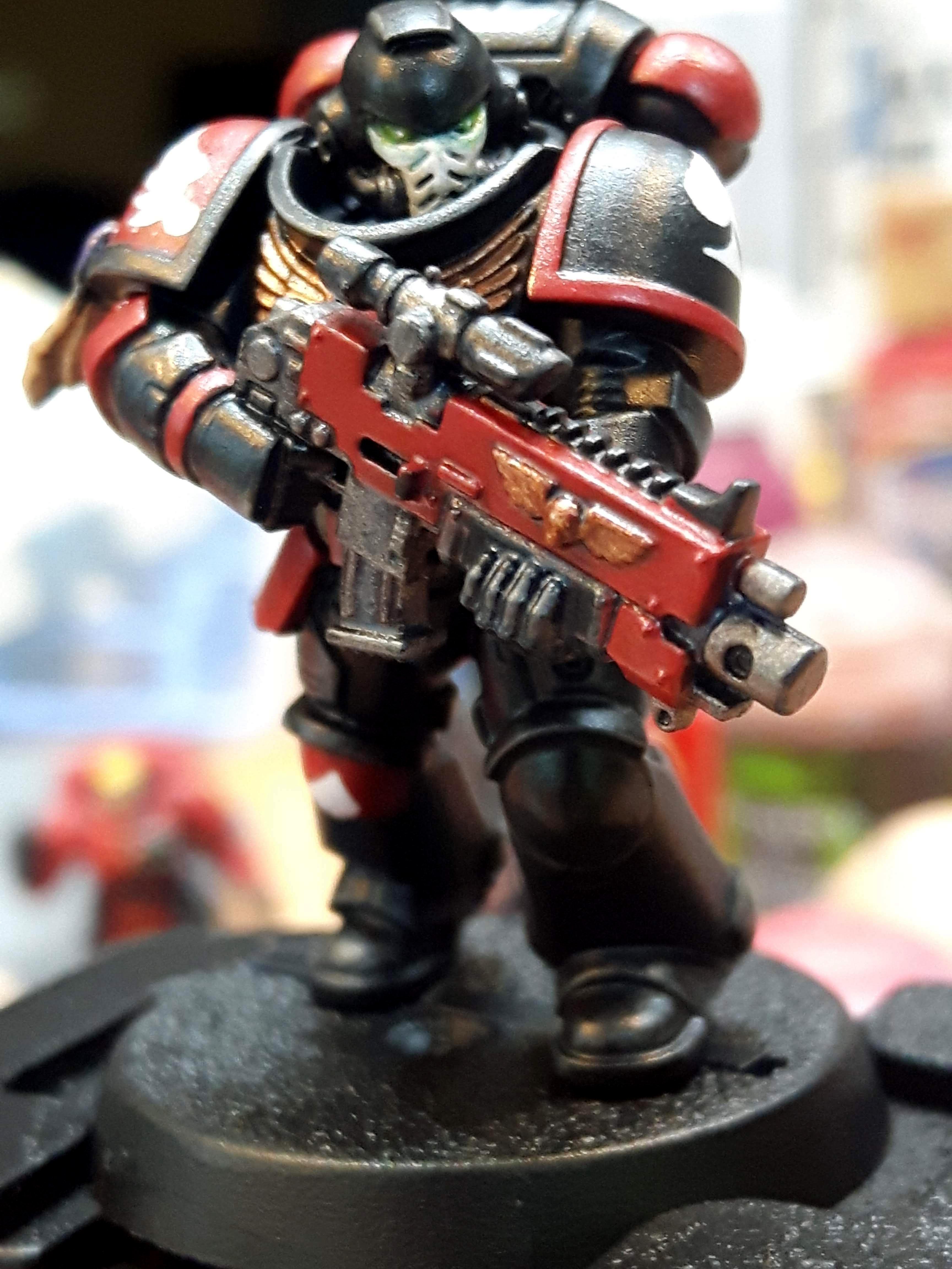 Black, Blood Angels, Custom Chapter, Glowing Eyes, Intercessor, Red ...