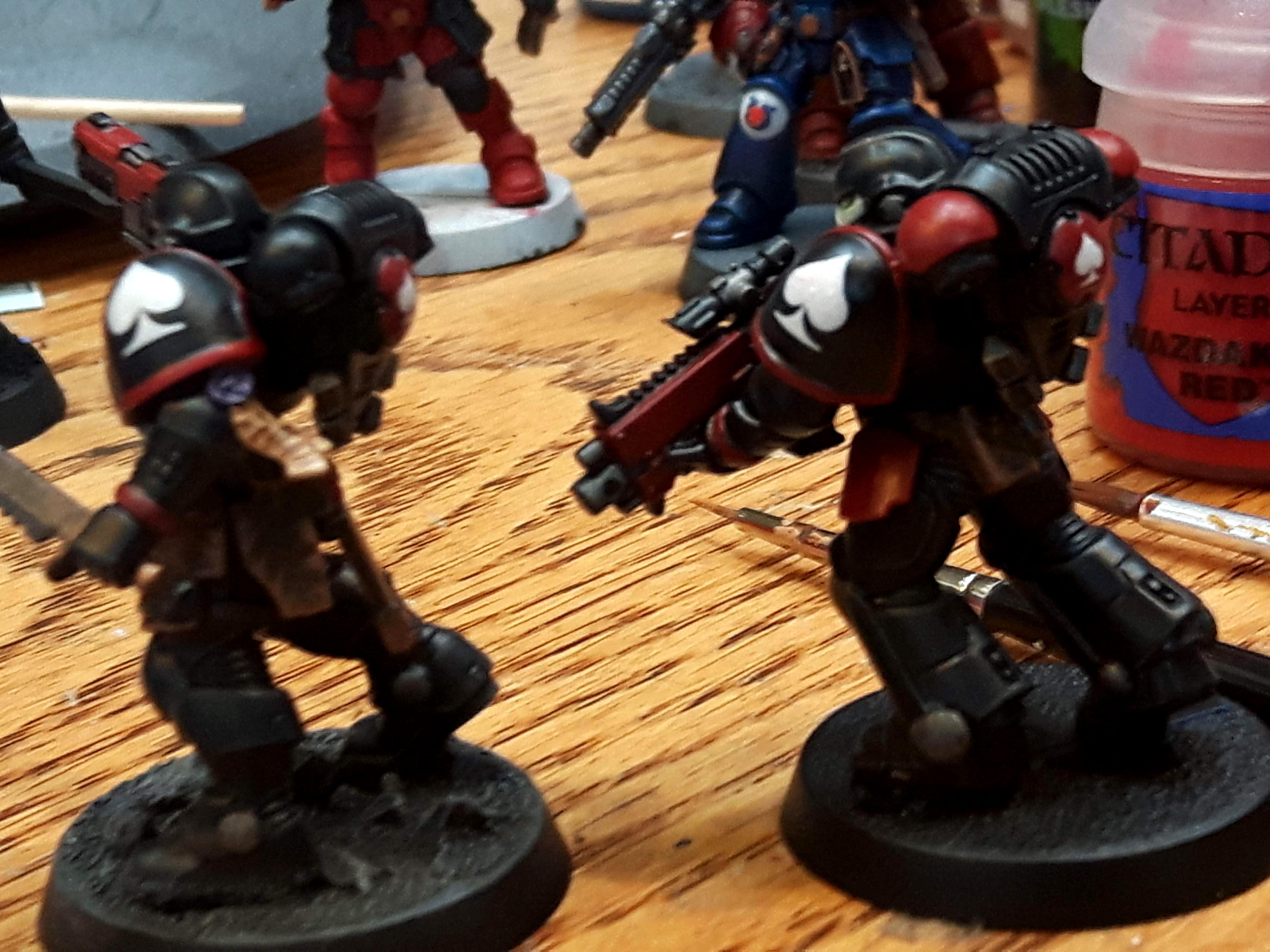 Black, Blood Angels, Custom Chapter, Glowing Eyes, Intercessor, Red, Sable Brotherhood, Space Marines, Transfers, Warhammer 40,000