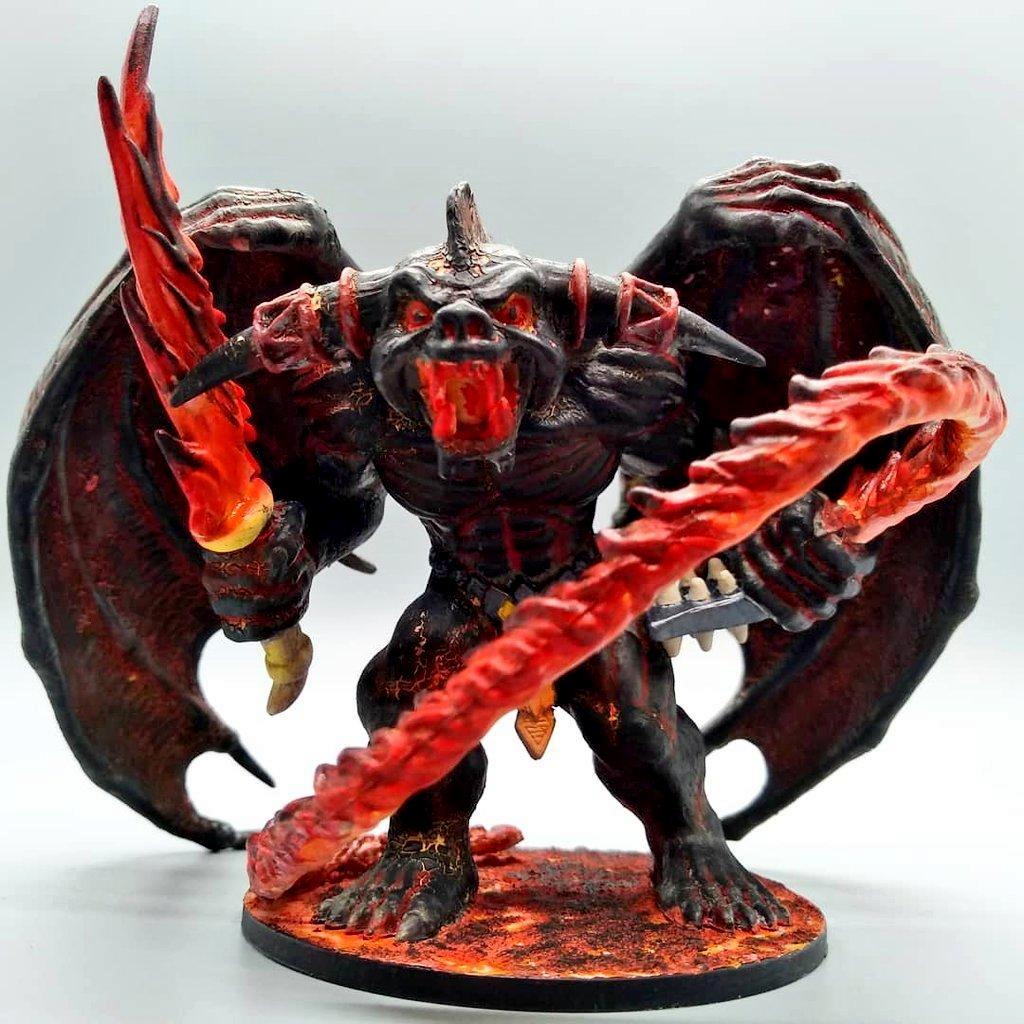 Daemons, Demon Lord, Lava, Magma, Molten, Red, Winged