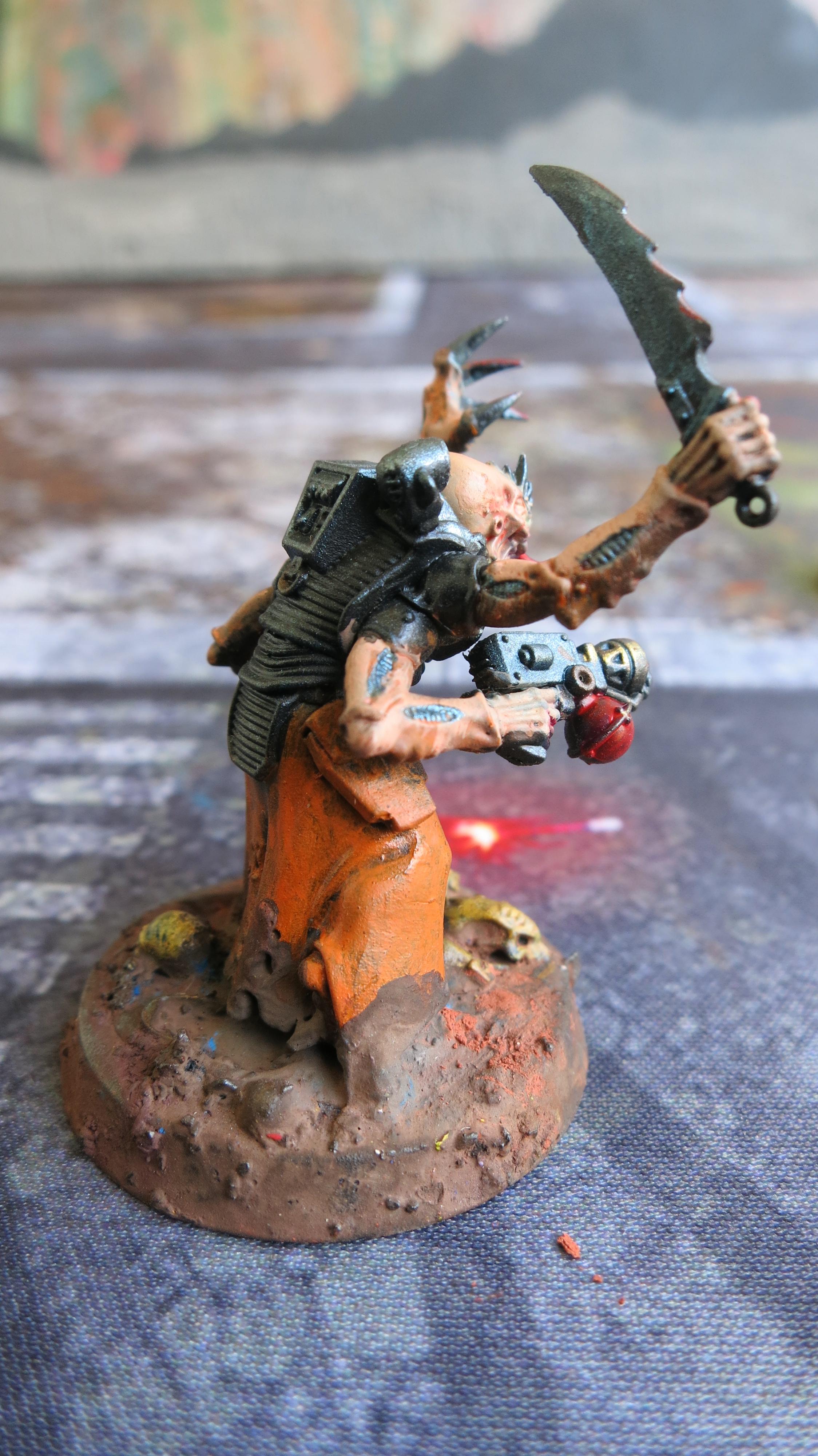 Acolyte Leader, Genestealer Cult, Heavy Flamer, Neophyte Hybrid