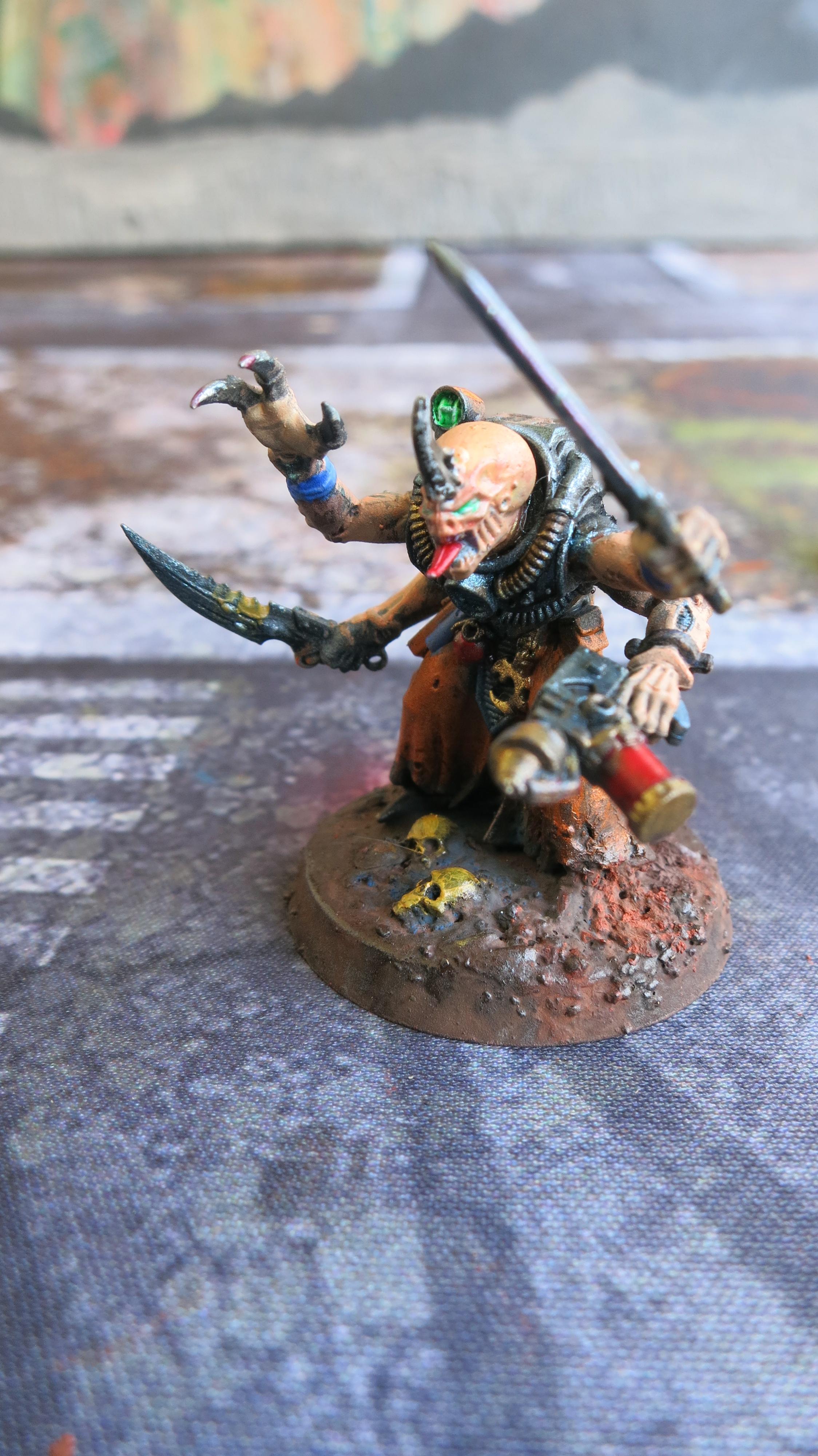 Acolyte Leader, Genestealer Cult, Heavy Flamer, Neophyte Hybrid