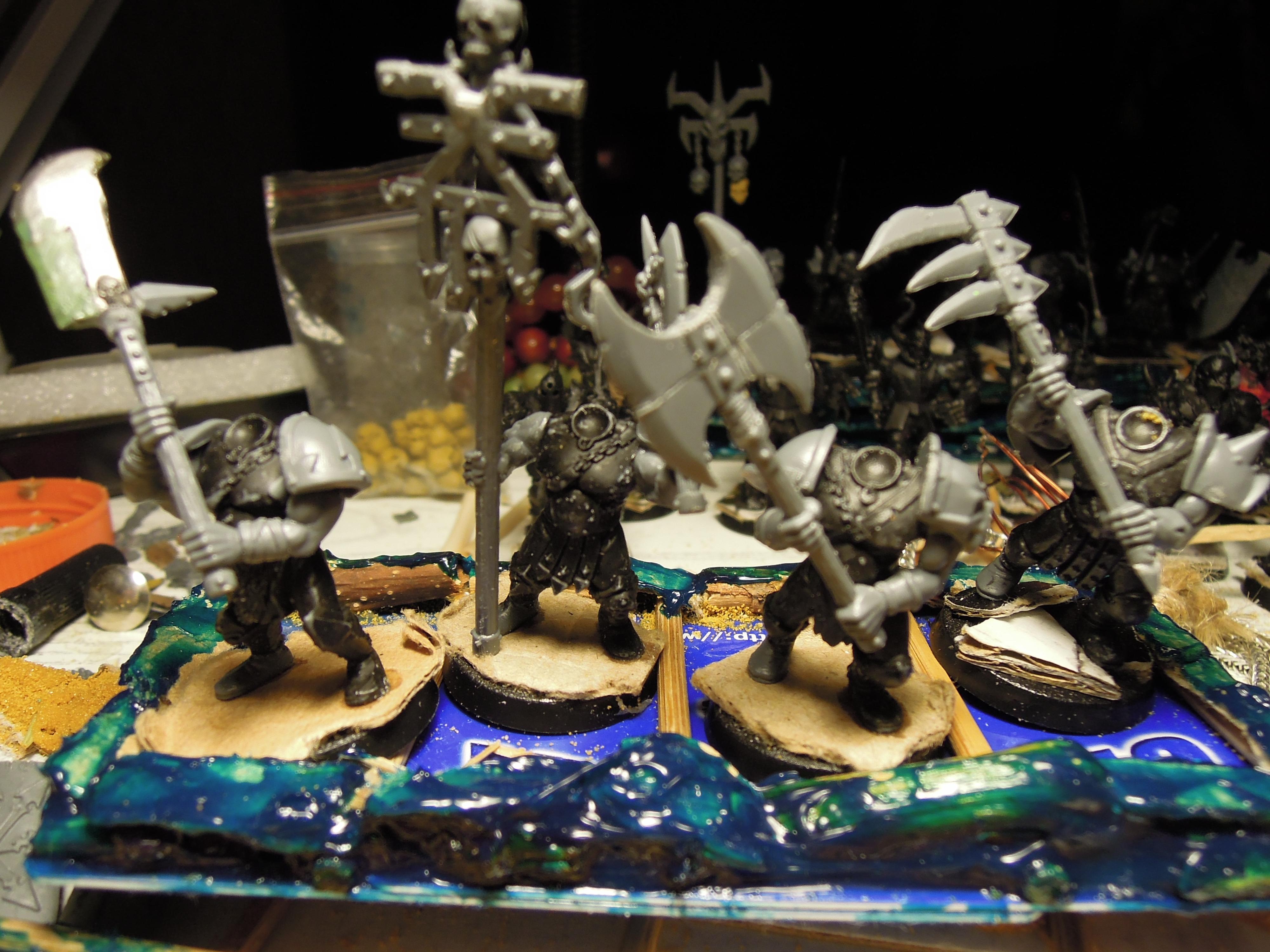 Age Of Sigmar, Ax, Banner, Barbarian, Berserk, Berserkers, Berzerker, Blurred Photo, Chaos, Conversion, Great Weapon, Infantry, Khorne, Marauders, Norsca, Poleaxe, Regiment, Slaves To Darkness, Warband, Warhammer Fantasy Battles, Work In Progress