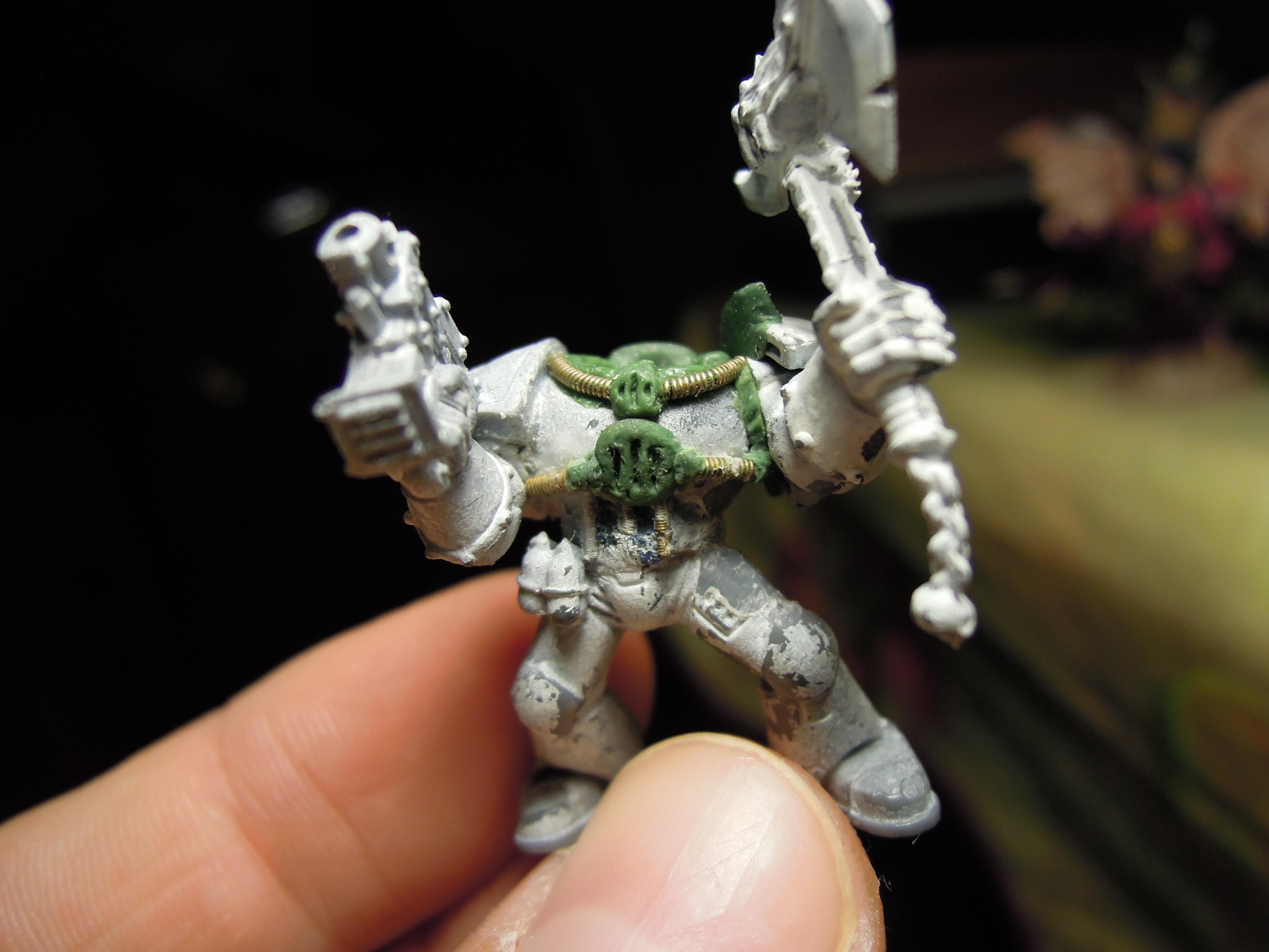 Aspiring Champion, Boltpistol, Chaos, Chaos Space Marines, Chaos Undivided, Conversion, Greenstuff, Heresy, Heretic Astartes, Infantry, Iron Warriors, Iron Within, Iron Without!, Kitbash, Power Axe, Traitor Legions, Warhammer 40,000, Wire, Work In Progress