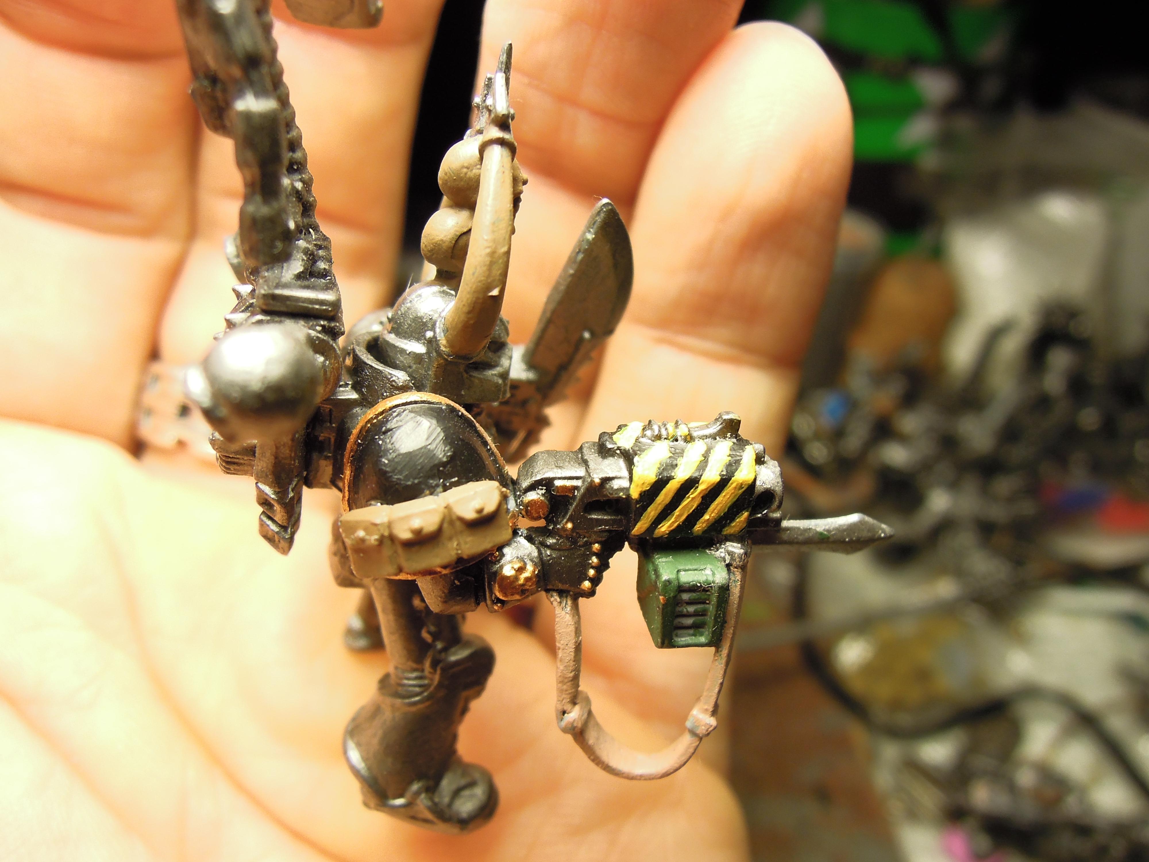 Aspiring Champion, Chaos, Chaos Space Marines, Chaos Undivided, Conversion, Heresy, Heretic Astartes, Infantry, Iron Warriors, Iron Within, Iron Without!, Kitbash, Power Sword, Servo Arm, Stormbolter, Traitor Legions, Warhammer 40,000, Work In Progress